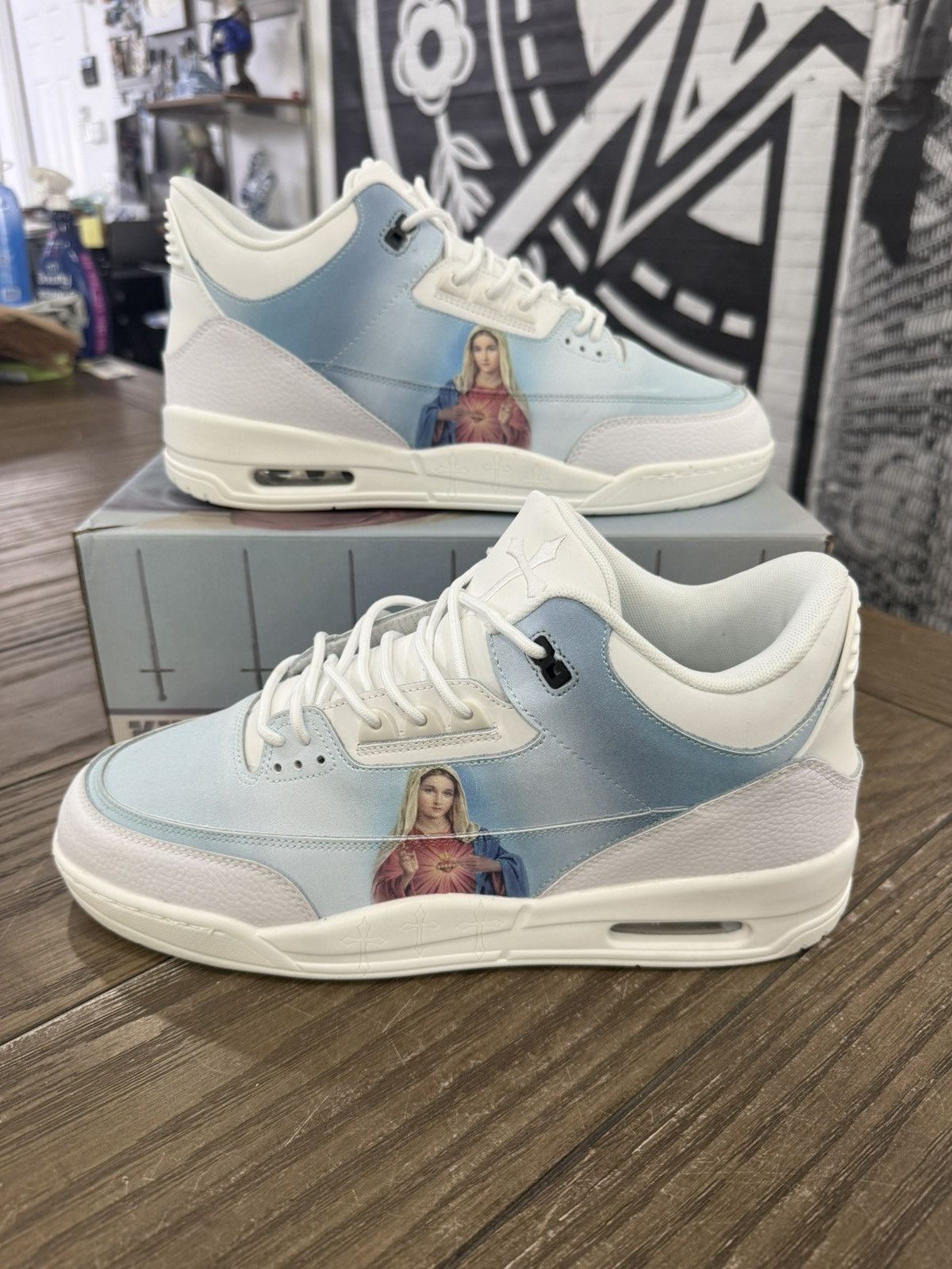 Kitowares 🙏🏻 KITOWARES Custom RARE! Jordan 3 Mother Mary Size 13 🙏🏻 Size US 13 / EU 46 - 1 Thumbnail