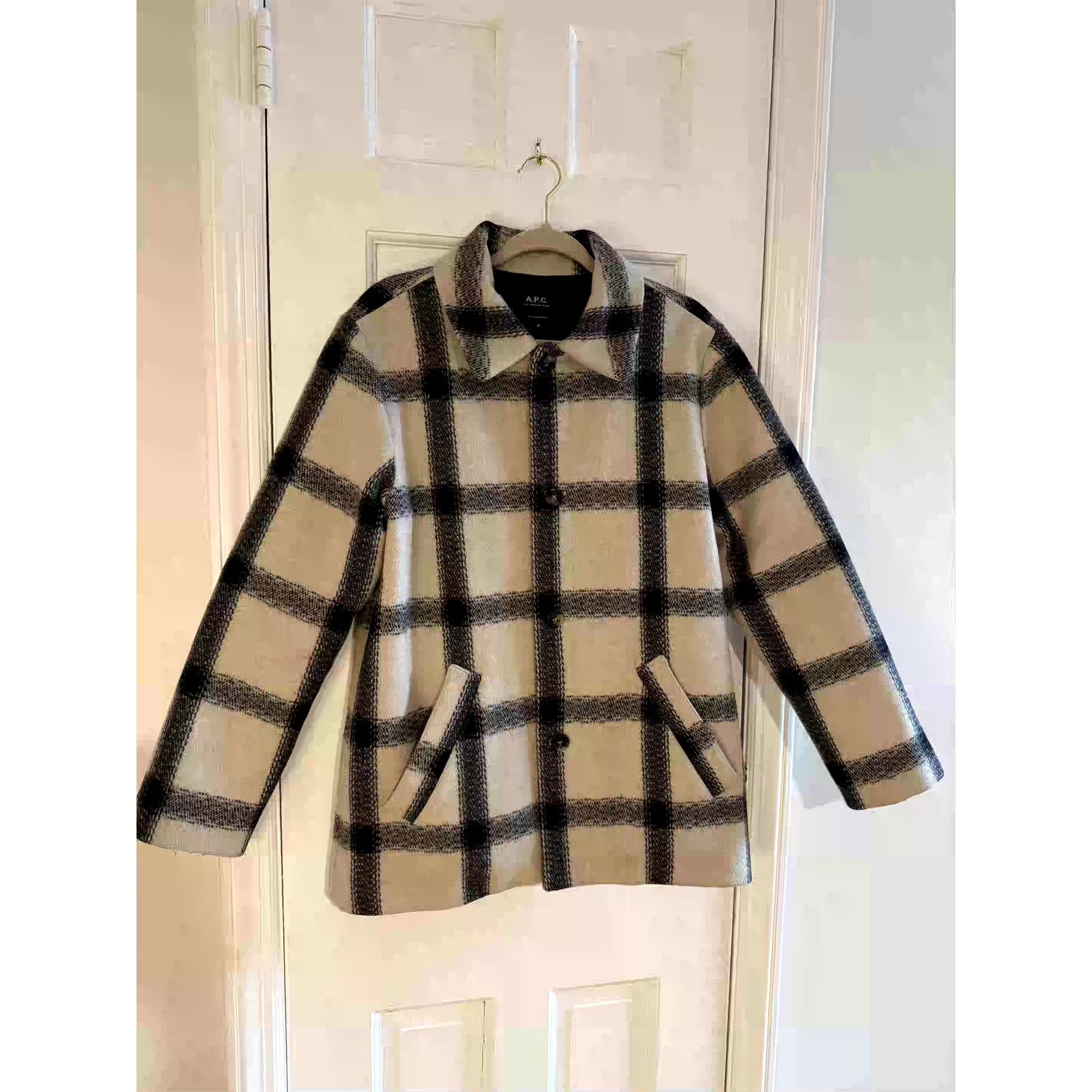 A.P.C. A.P.C. Black & White Men's Houndstooth Wool Coat Medium Size US M / EU 48-50 / 2 - 1 Thumbnail