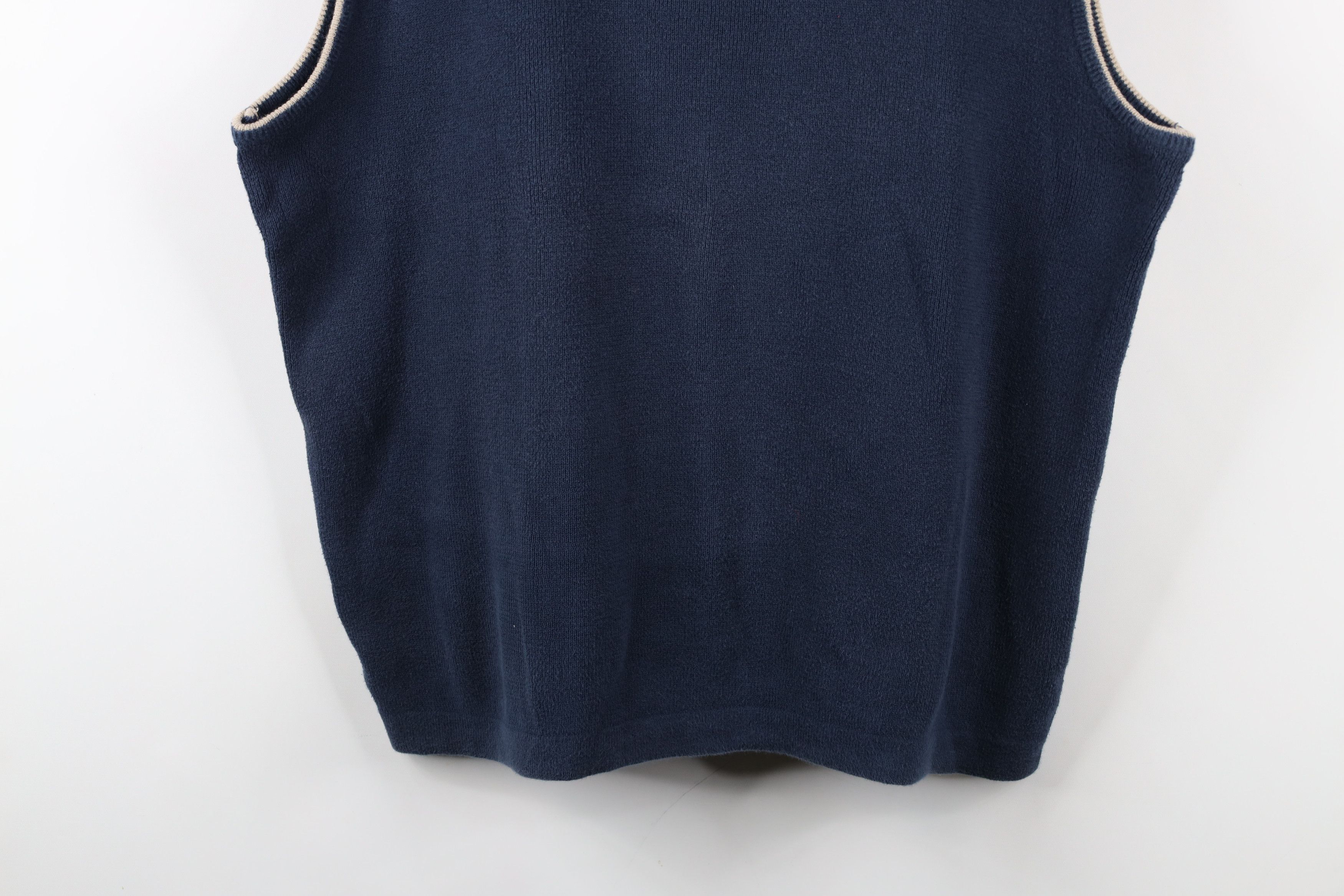 Vintage Vintage 90s Streetwear Cotton Ribbed Knit Sweater Vest Blue Size US XL / EU 56 / 4 - 3 Thumbnail