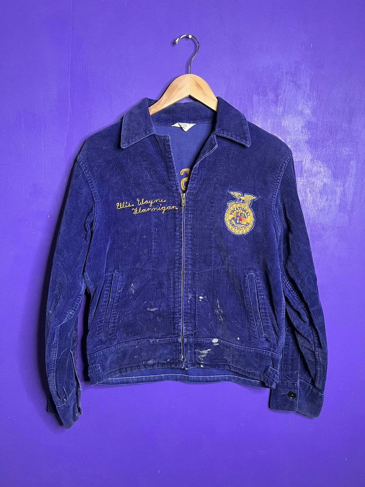 image of Made In USA Vintage 60S Biggersville Mississippi Ffa Jacket in Blue, Men's (Size Medium)