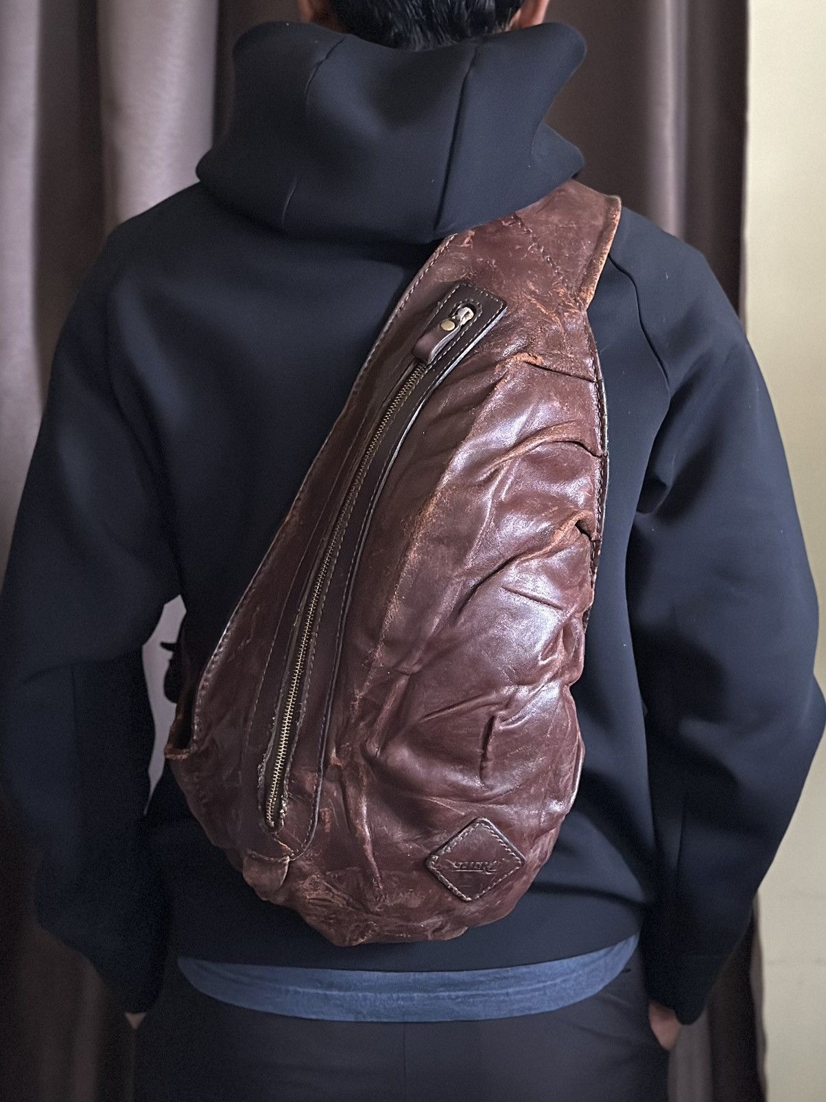Genuine Leather x Leather Herz Japan Leathercraft Crossbody Bag in Brown, Men's