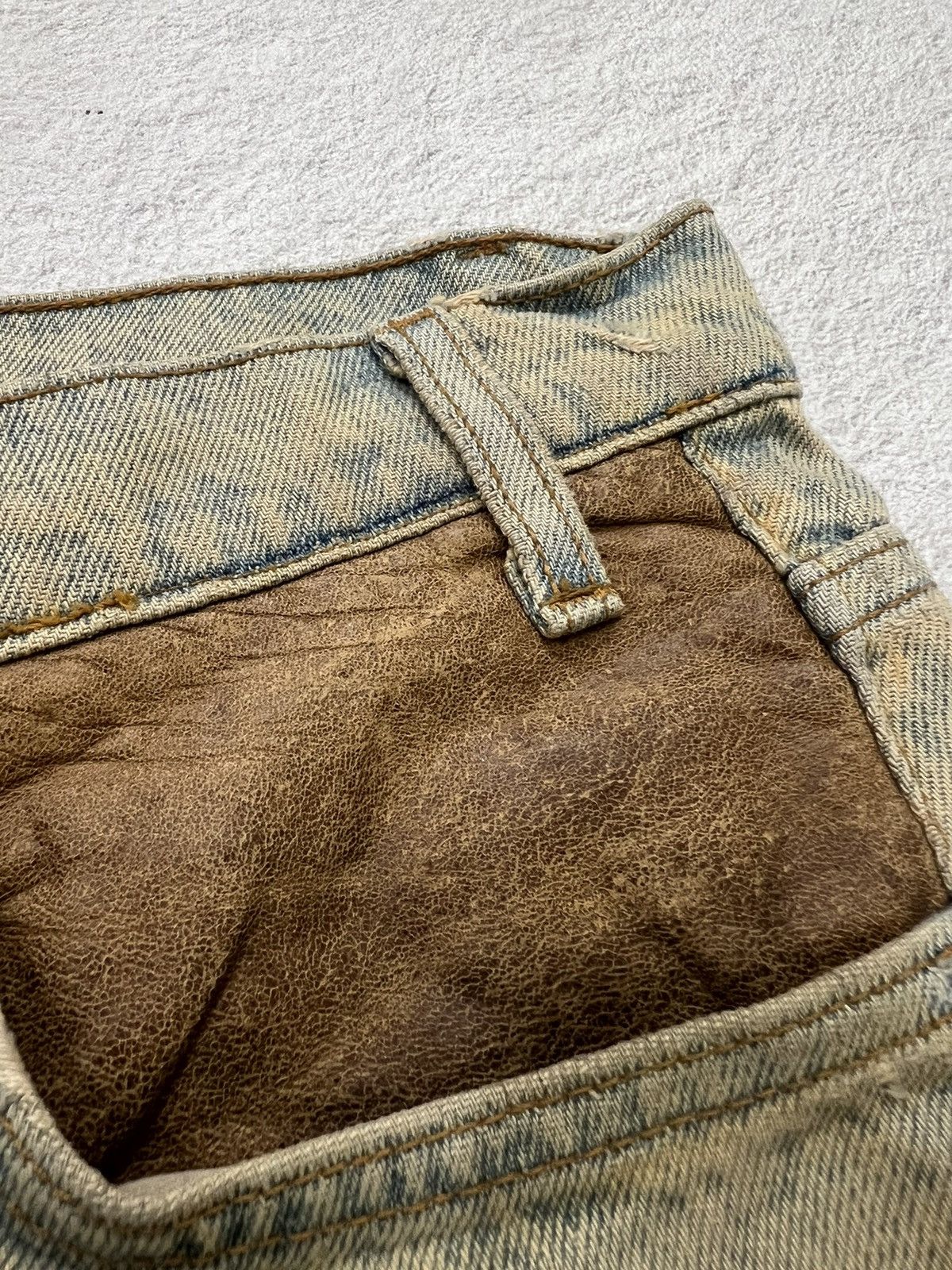 Number (N)ine 2000s Levis 505 Leather Mudwash Baggy Jeans y2k Lgb Ifsix Size US 32 / EU 48 - 6 Thumbnail