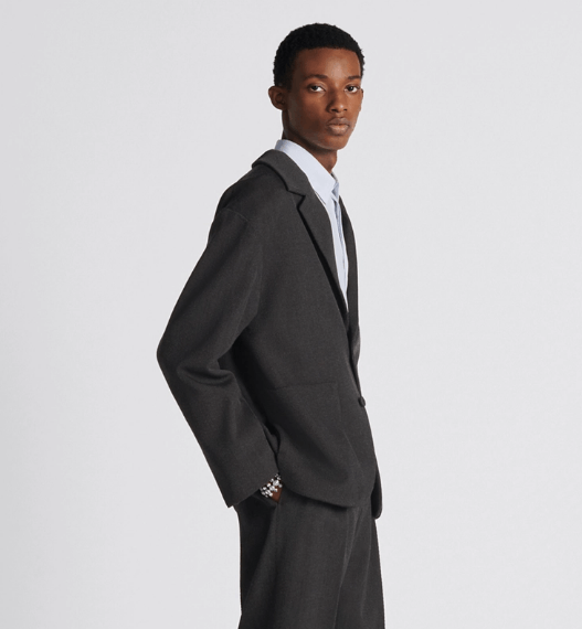 Dior o1w1db10525 343C25 Off-Shoulder Jacket in Anthracite Gray Size US M / EU 48-50 / 2 - 5 Thumbnail