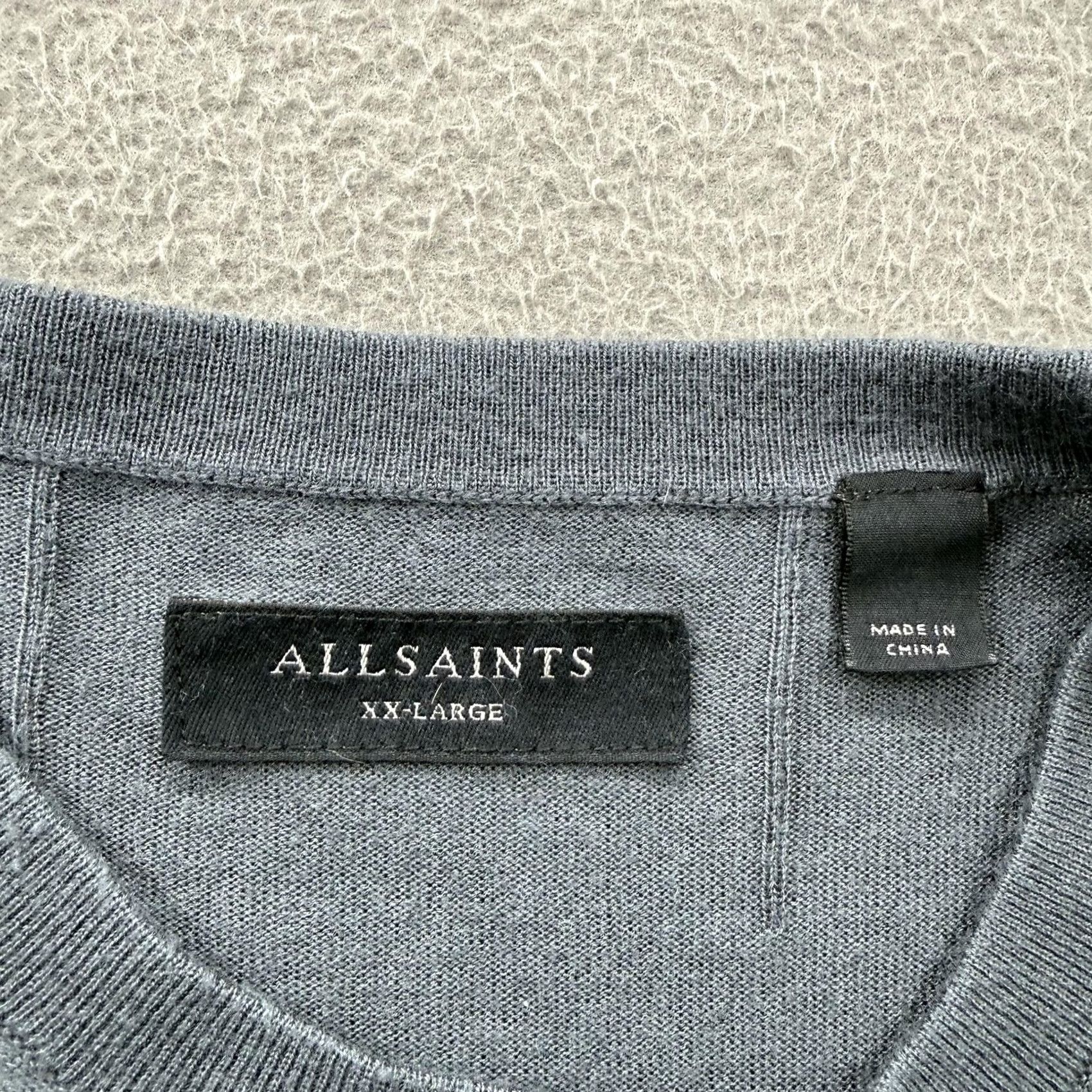 Allsaints AllSaints Sweater Mens 2XL Gray Crewneck Lightweight Modal Wool Knit Pullover Size US XXL / EU 58 / 5 - 3 Thumbnail