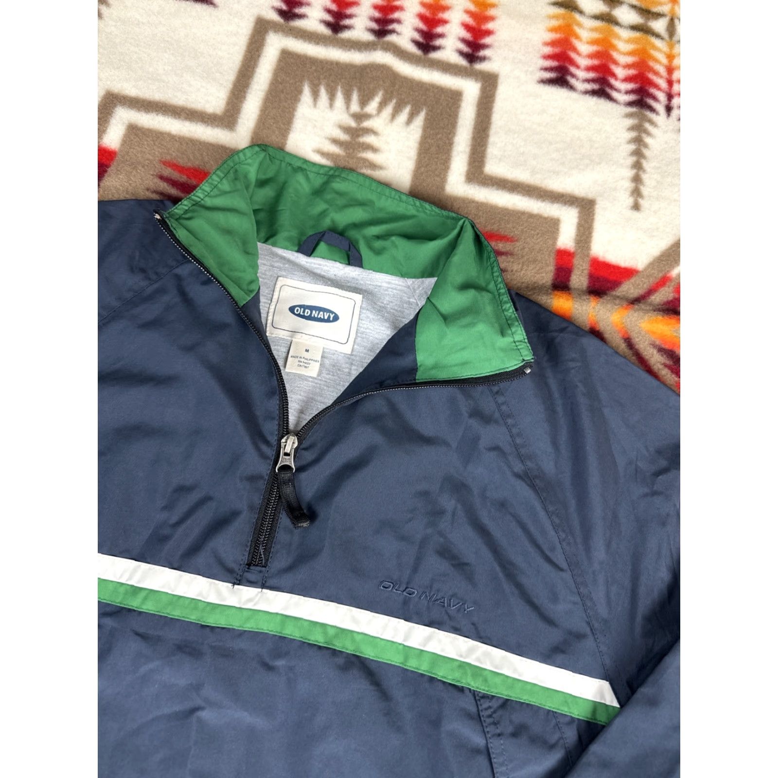 Old Navy OLD NAVY Anorak Windbreaker Jacket Mens M Blue Green, Jacket, Windbreaker, M, Blue, Green, Old Navy Size US M / EU 48-50 / 2 - 2 Thumbnail
