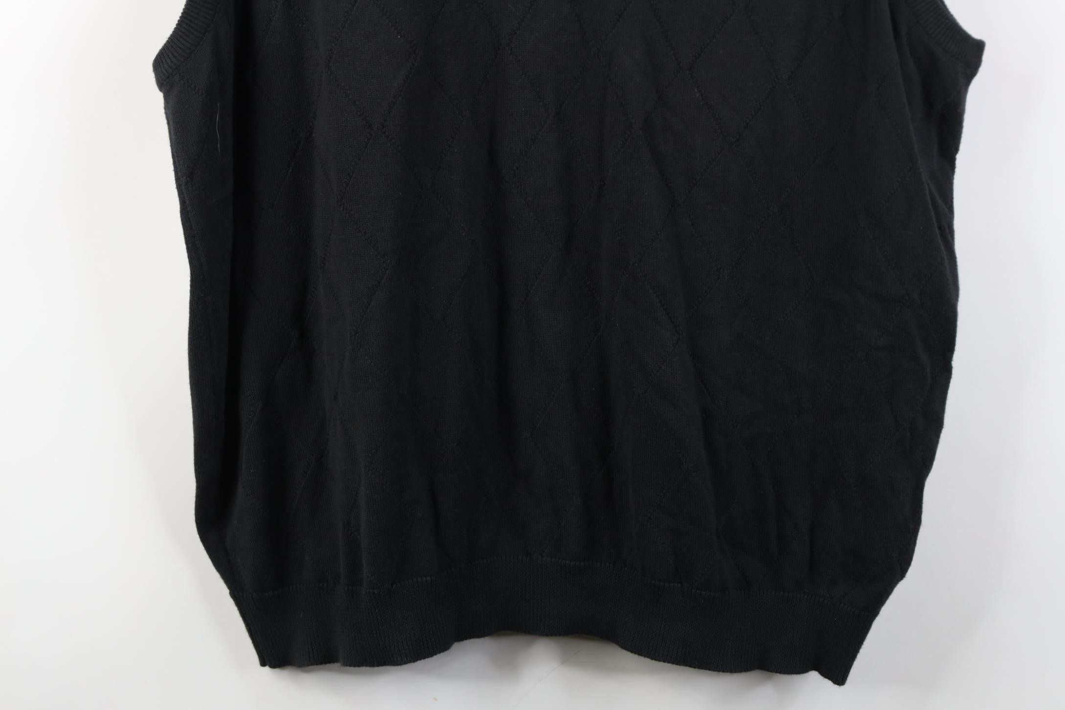 Vintage Vintage 90s Streetwear Diamond Knit Sweater Vest Black Size US L / EU 52-54 / 3 - 3 Thumbnail