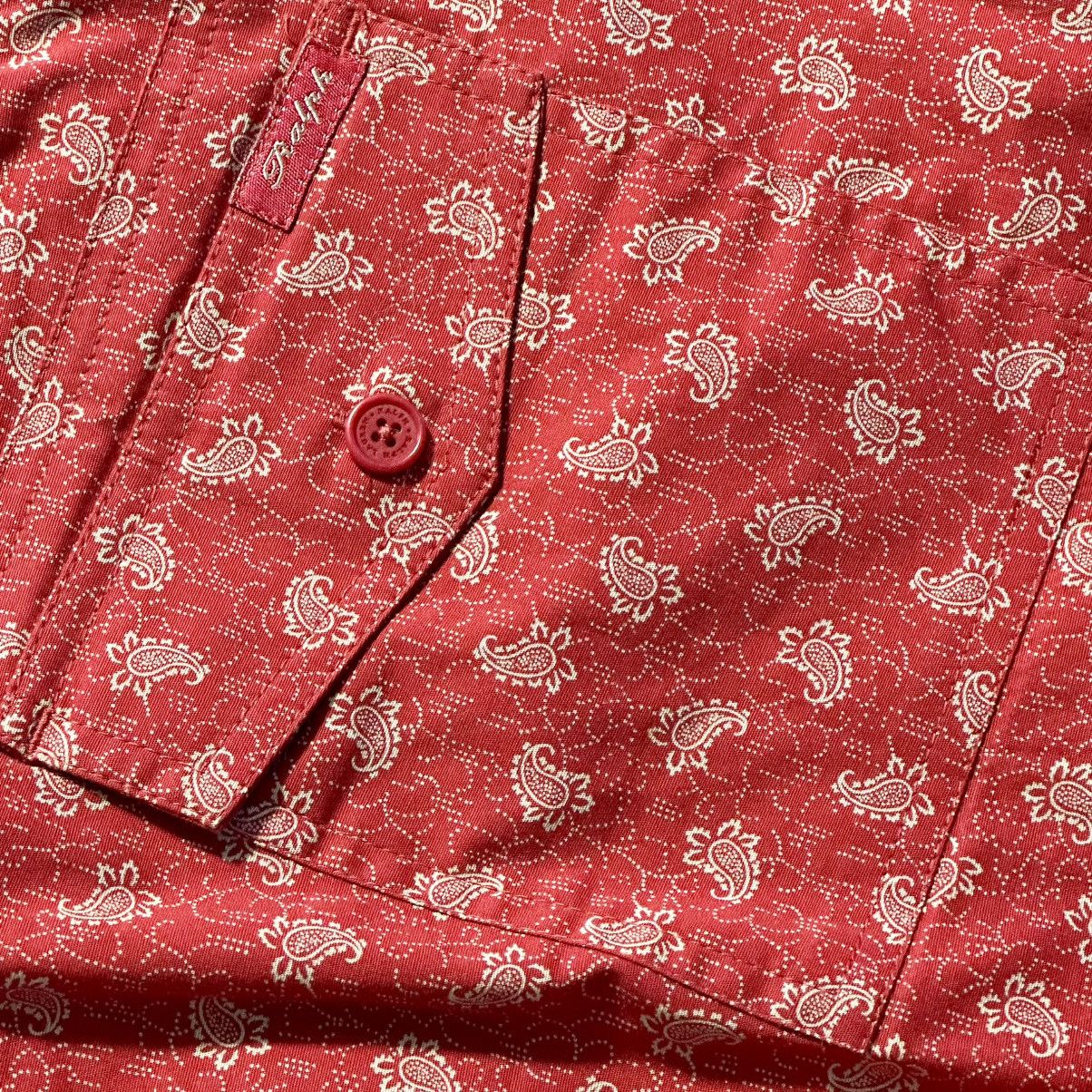Ralph Lauren Vintage Ralph Lauren ; Vibrant Red Floral Print Womens Pants Size 34" / US 12 / IT 48 - 6 Thumbnail