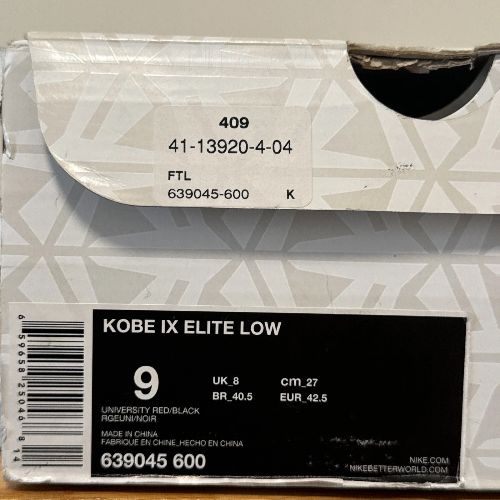 Nike Nike Kobe 9 Low University Red Size US 9 / EU 42 - 9 Thumbnail