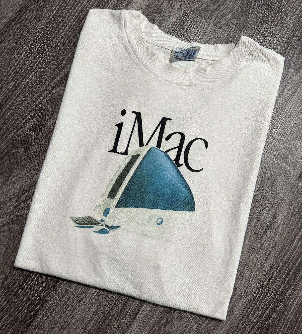 image of Vintage Apple Imac Promotional T Shirt Bondi Blue Size Xxl in White, Men's