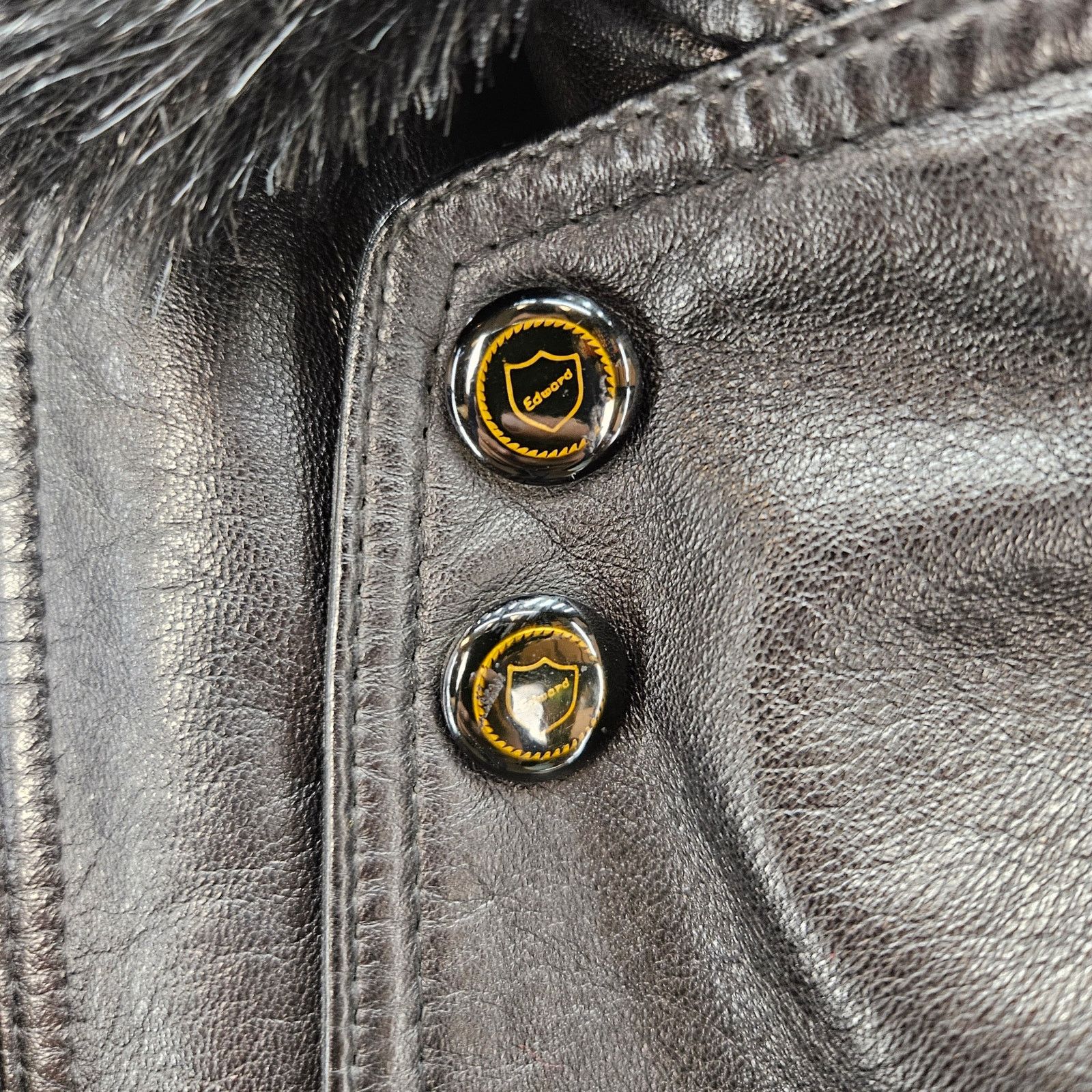 Edward Cuming EDWARD MEN'S LARGE VINTAGE 90S GENUINE LEATHER JACKET Size US L / EU 52-54 / 3 - 3 Thumbnail