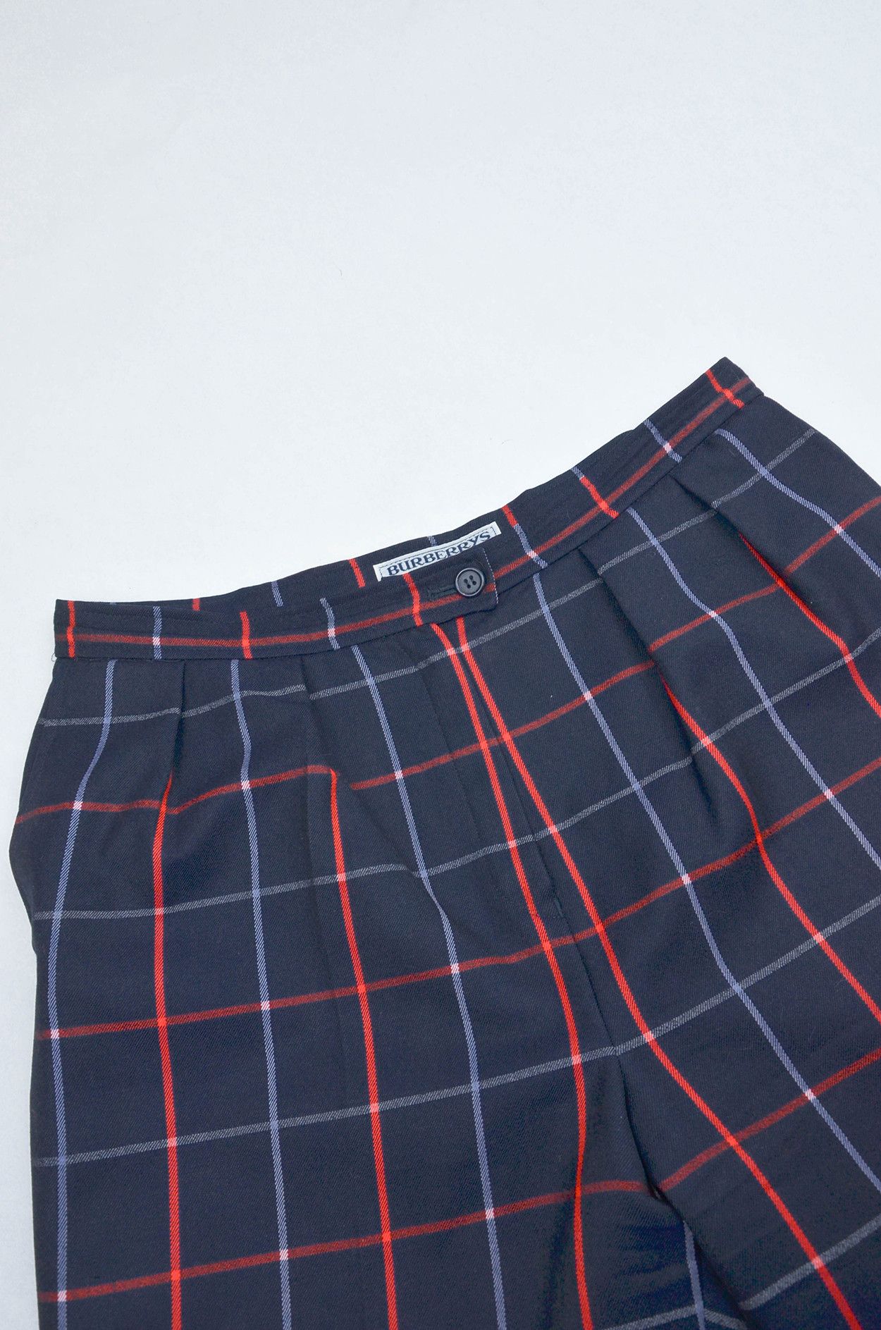 Burberry Burberrys Vintage Check Wool Trousers Navy Plaid - Size W32 Size 32" / US 10 / IT 46 - 3 Thumbnail