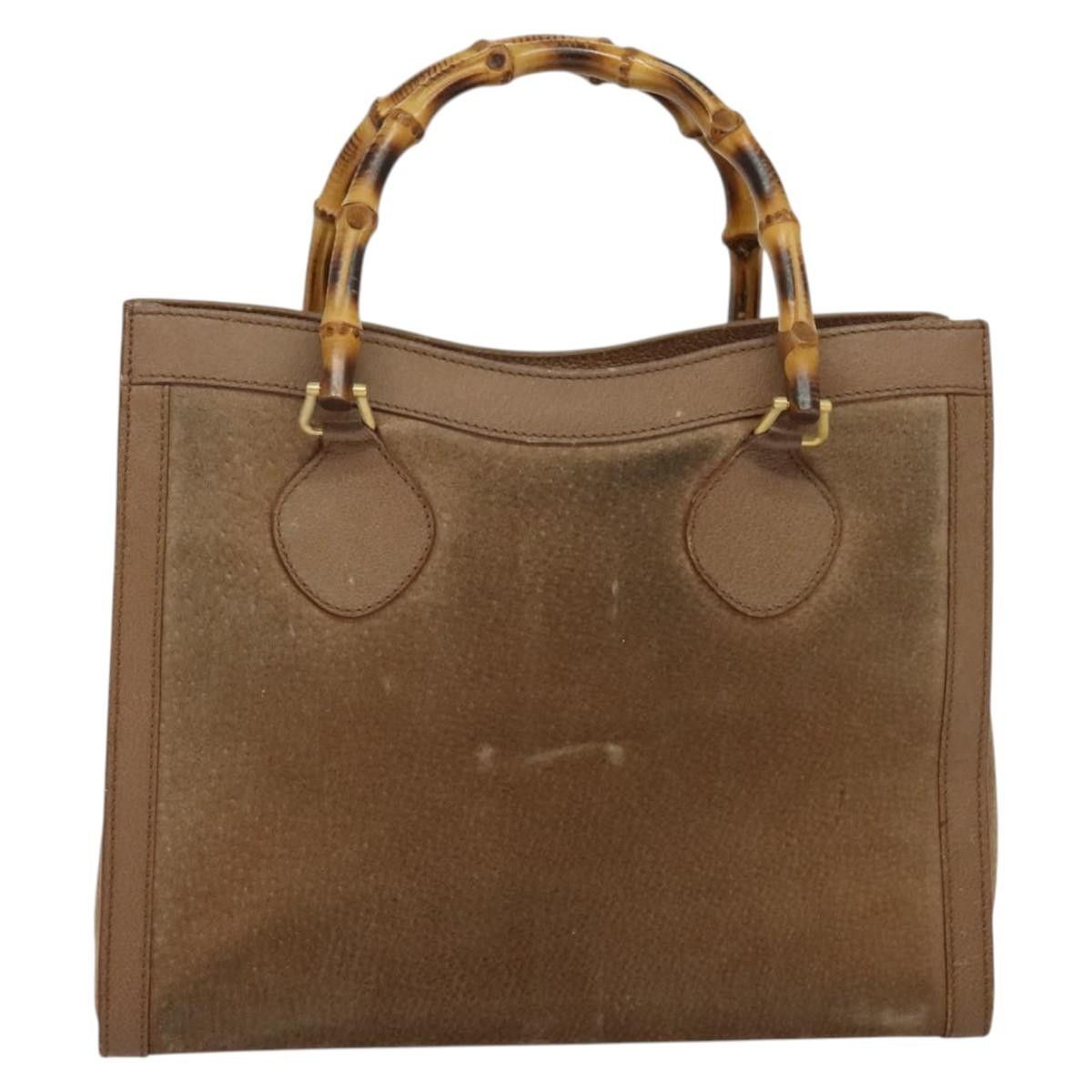 Gucci GUCCI Bamboo Hand Bag Suede Beige Gold 000 2853 0260 0 Size ONE SIZE - 3 Thumbnail