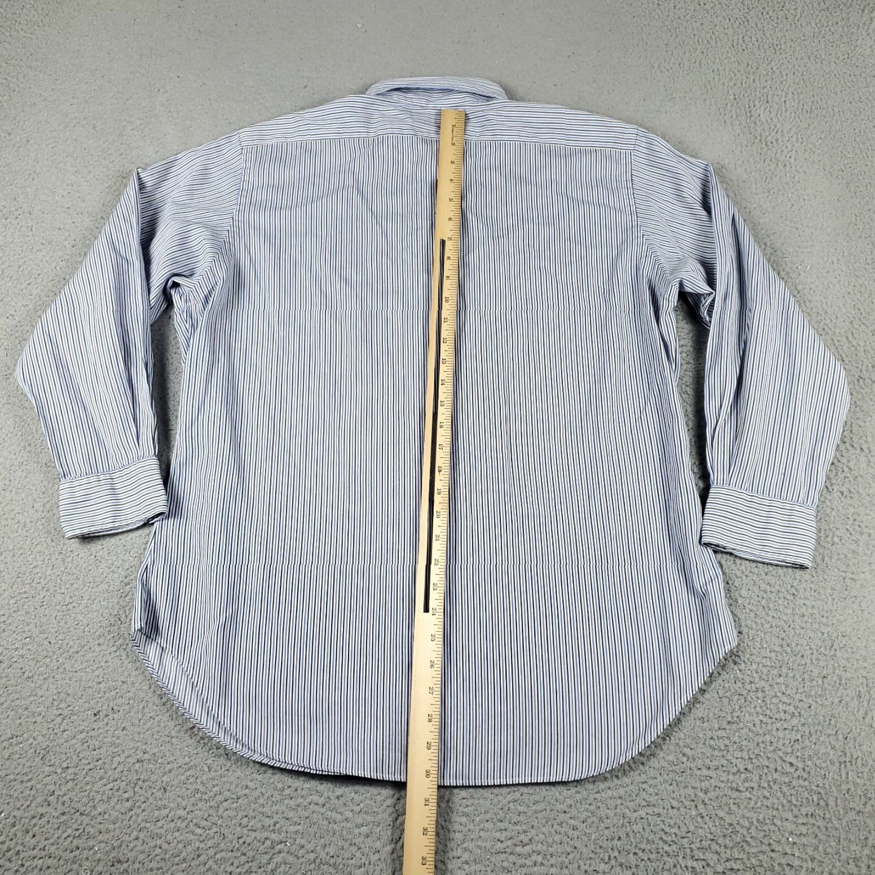 Ralph Lauren Ralph Lauren Shirt Men 16.5 Blue Striped Dress Button-Down Long Sleeve Regular Fit Non-Iron Pockets Vintage No (Adults) Mens Size 42R - 6 Thumbnail