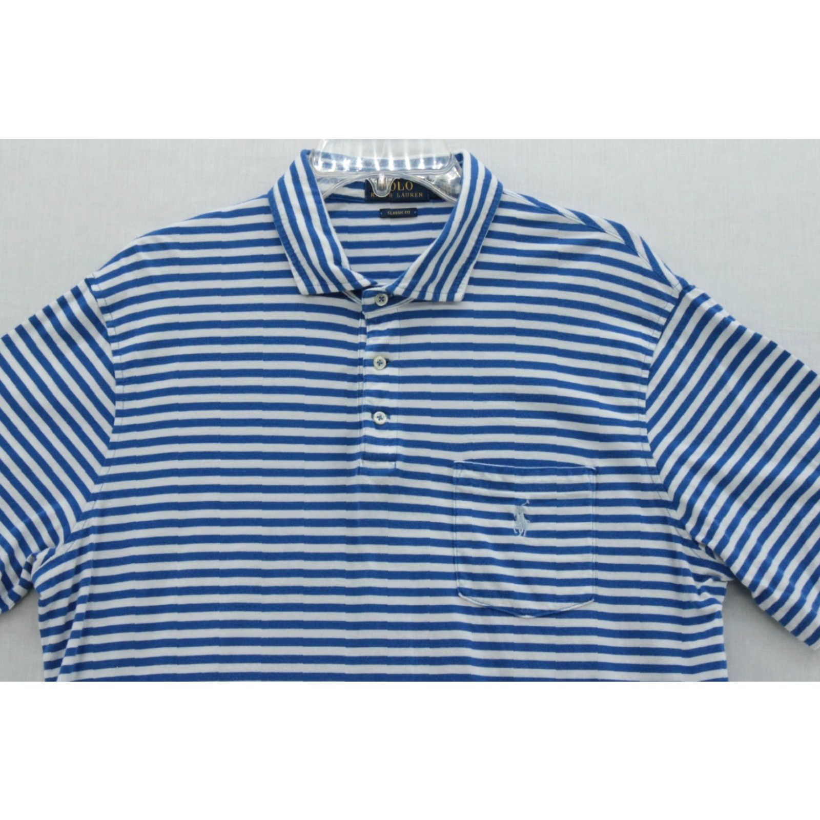 Polo Ralph Lauren Polo Ralph Lauren polo shirt Mens Large Blue White Striped Golf Preppy Stylish Shirt Size US L / EU 52-54 / 3 - 2 Thumbnail