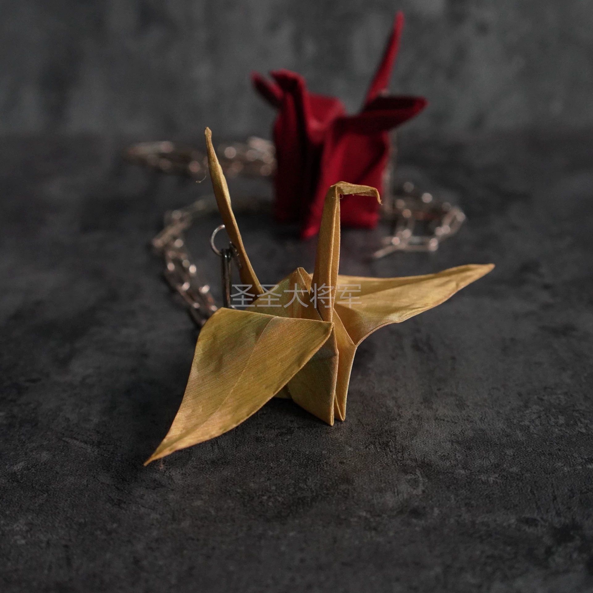 Taichi Murakami Taichi Murakami Origami Crane Silver Necklace Red/Yellow Size ONE SIZE - 2 Thumbnail