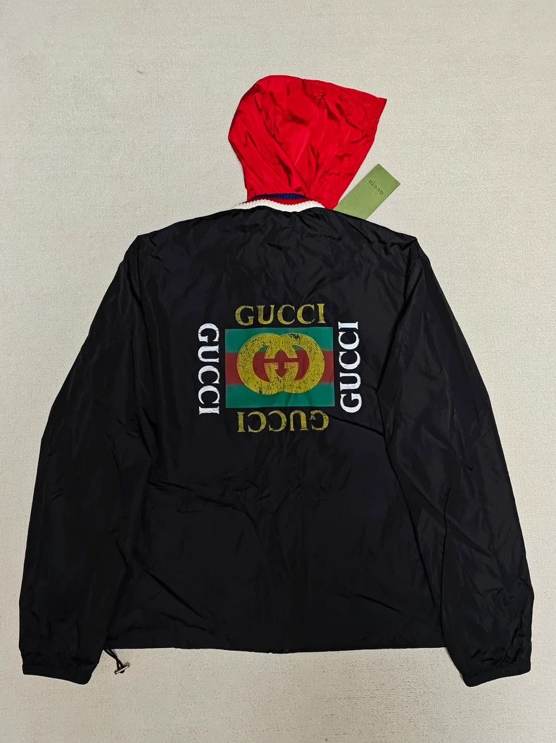 Gucci Gucci Logo print on the back made of old hooded zipper long Size US L / EU 52-54 / 3 - 1 Thumbnail