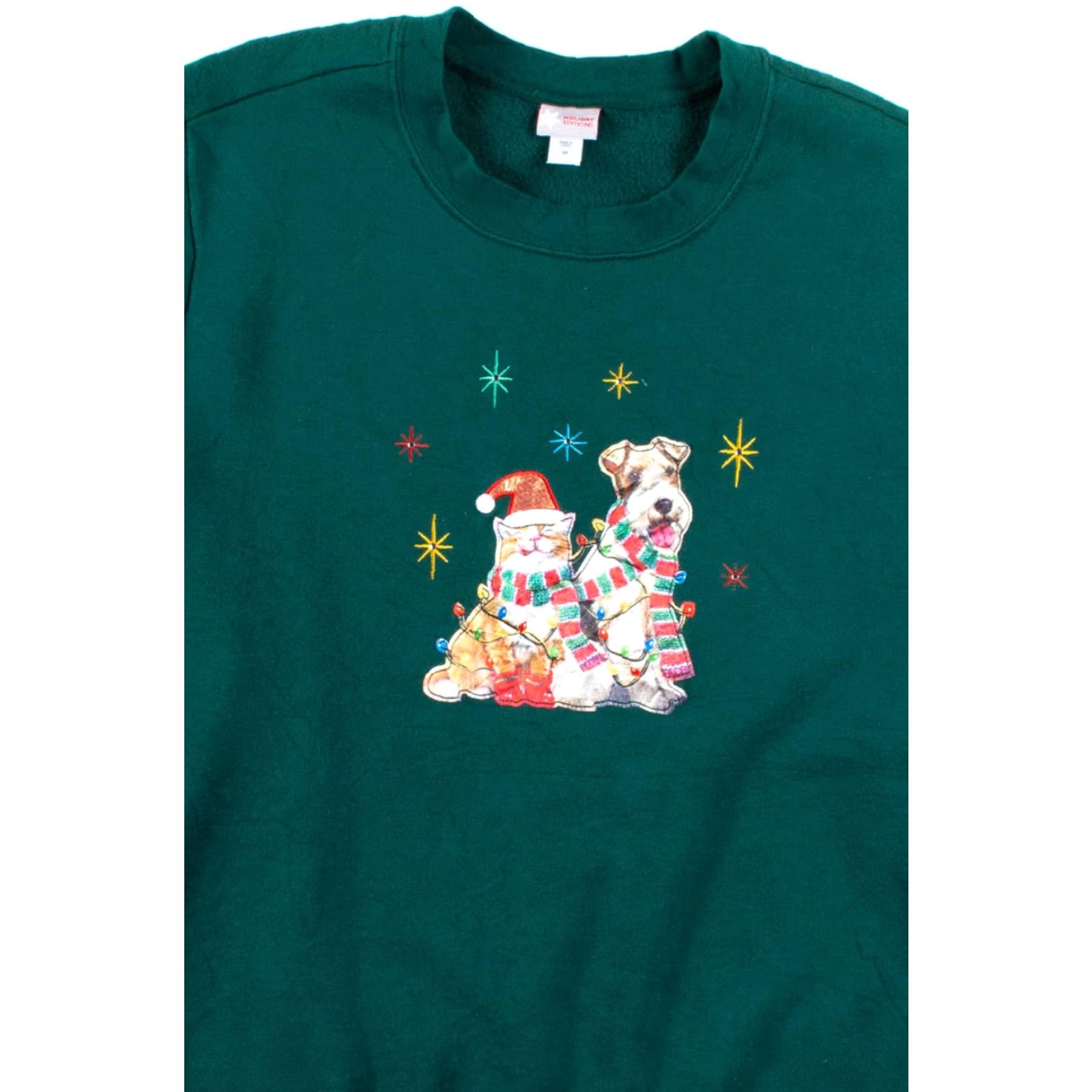 Vintage VINTAGE Holiday Editions Green Ugly Christmas Sweatshirt 2X Adult Mens Womens Size XXL / US 16-18 / IT 52-54 - 2 Thumbnail