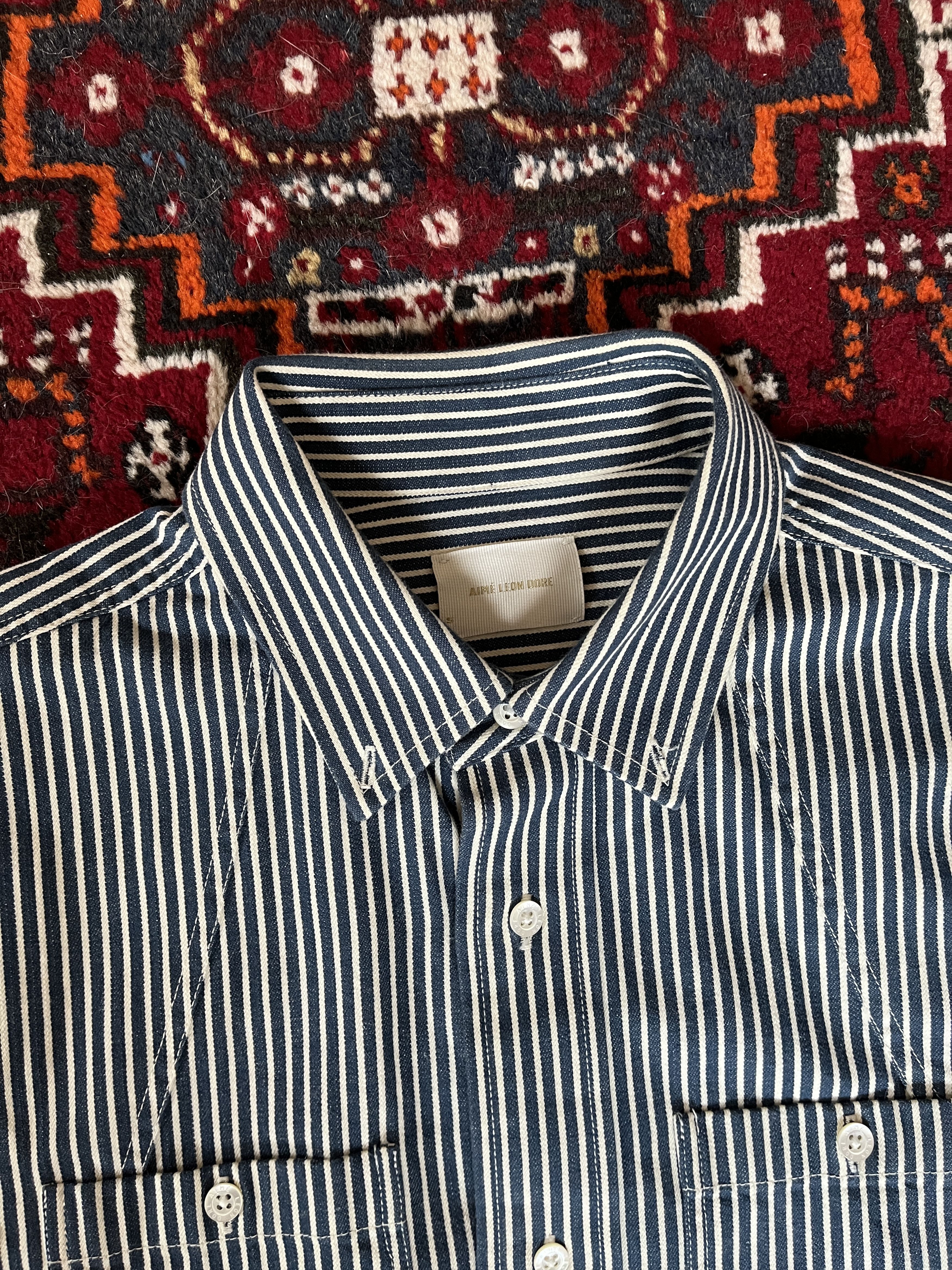 Aime Leon Dore RARE SS21 Workman Shirt - Hickory Stripe Size US S / EU 44-46 / 1 - 3 Thumbnail