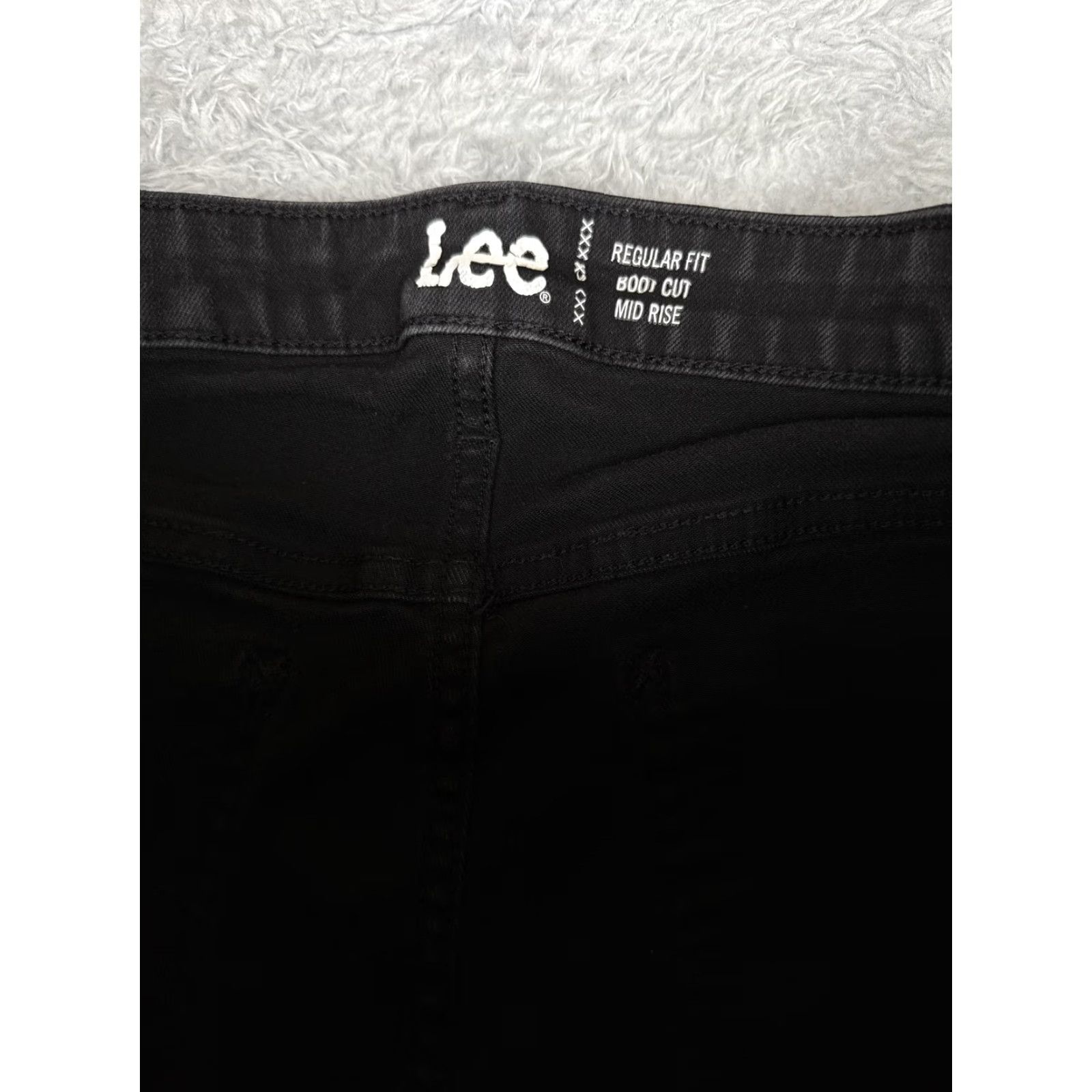 Lee Lee Bootcut Jeans Womens 16 Black Dark Wash Mid Rise Stretch Denim Cotton 34x31 Size 38" / US 16 / IT 52 - 6 Thumbnail