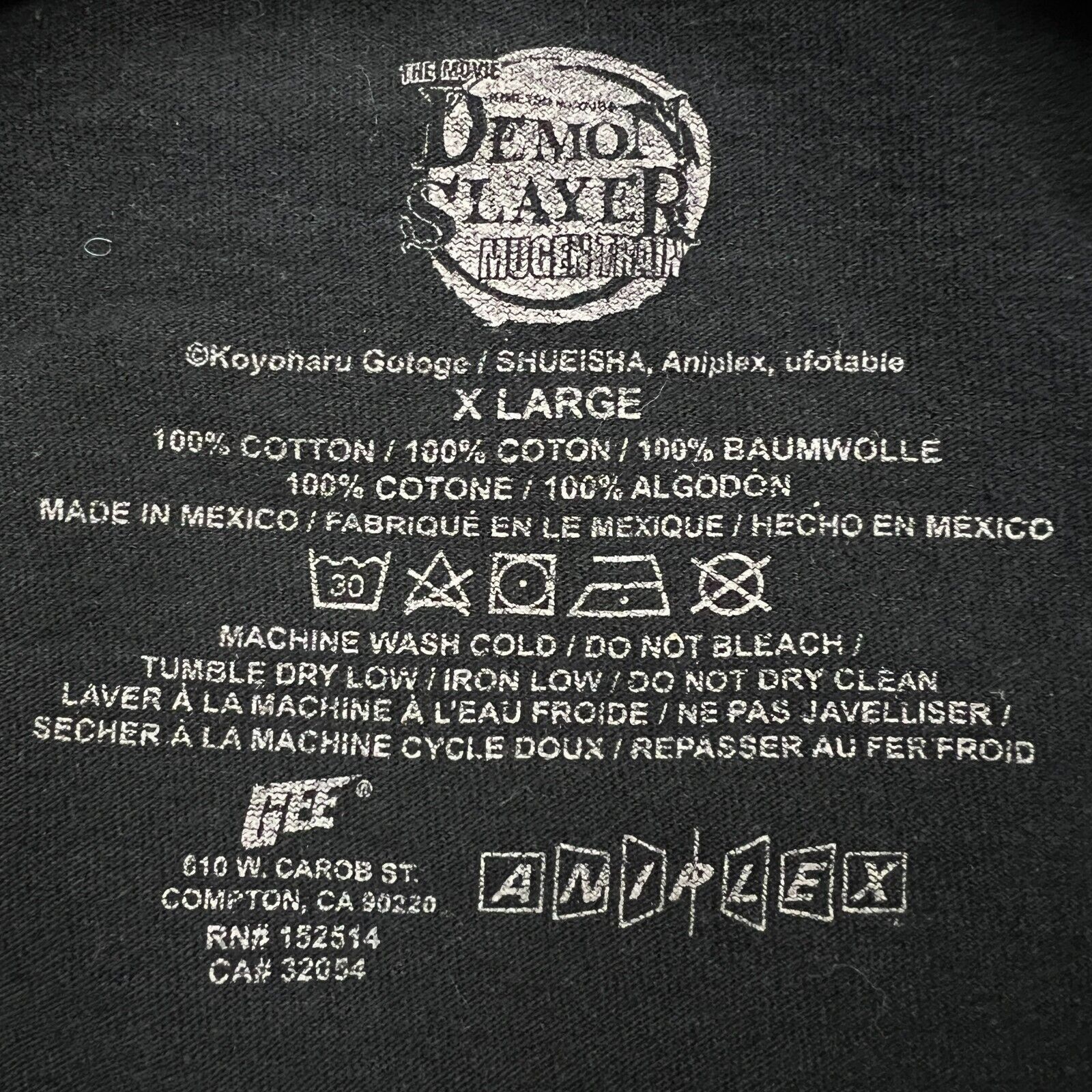 Anime × Japanese Brand Demon Slayer T Shirt XL Black Mugen Train Rengoku Anime Tee Size US XL / EU 56 / 4 - 5 Thumbnail