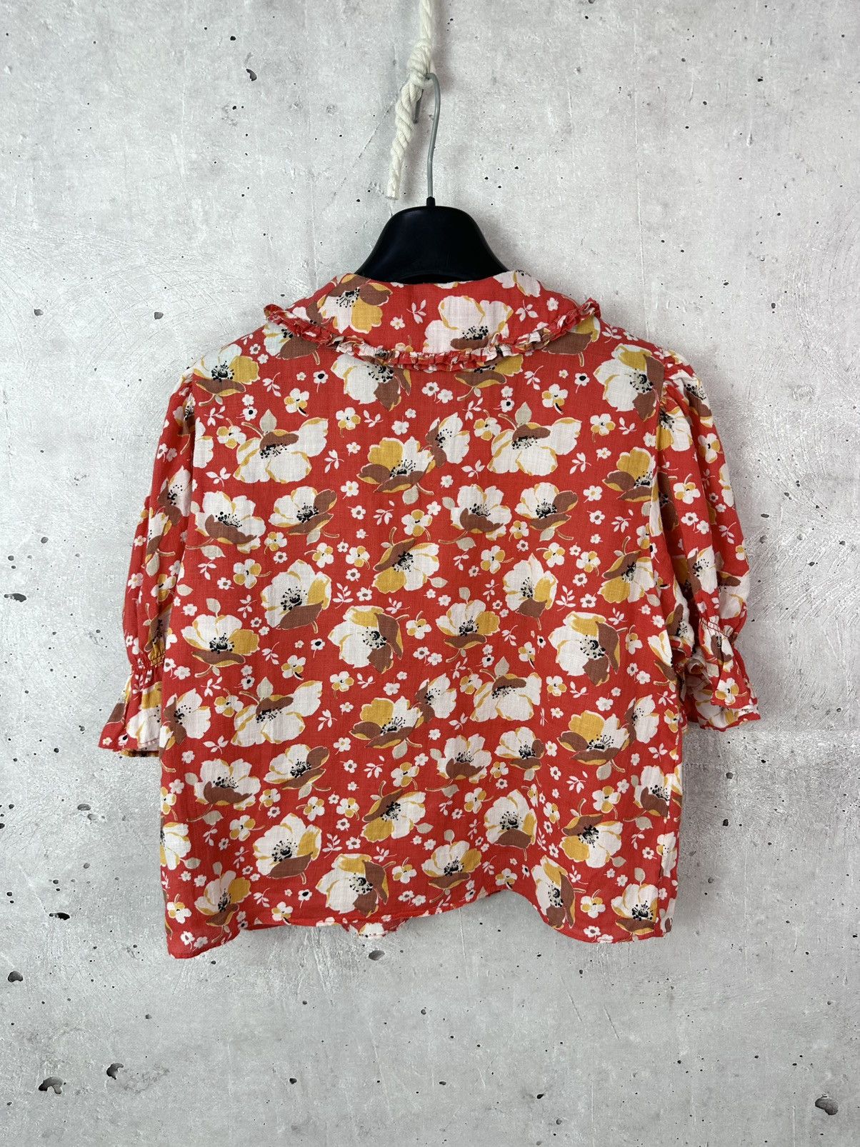 & Other Stories Other Stories Ramie Floral Button-up Red 3/4 Sleeve Shirt Size S / US 4 / IT 40 - 6 Thumbnail