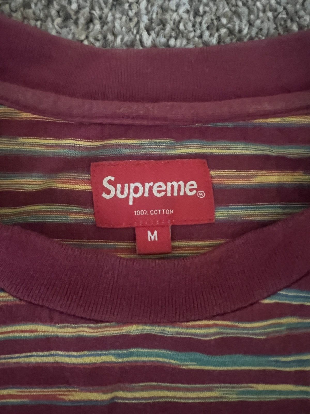 Supreme Supreme static stripe tee Size US M / EU 48-50 / 2 - 3 Thumbnail
