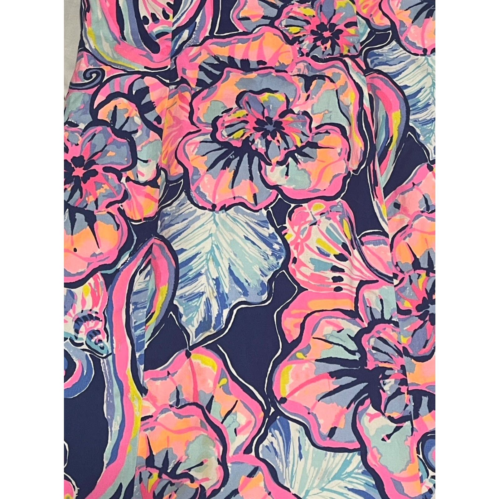Lilly Pulitzer Lilly Pulitzer Devina Stretch Dress Mini Multicolor Floral Ruffles Zip 00 Womens Short Cotton Shirt? Size XXS / US 00 / IT 34 - 2 Thumbnail