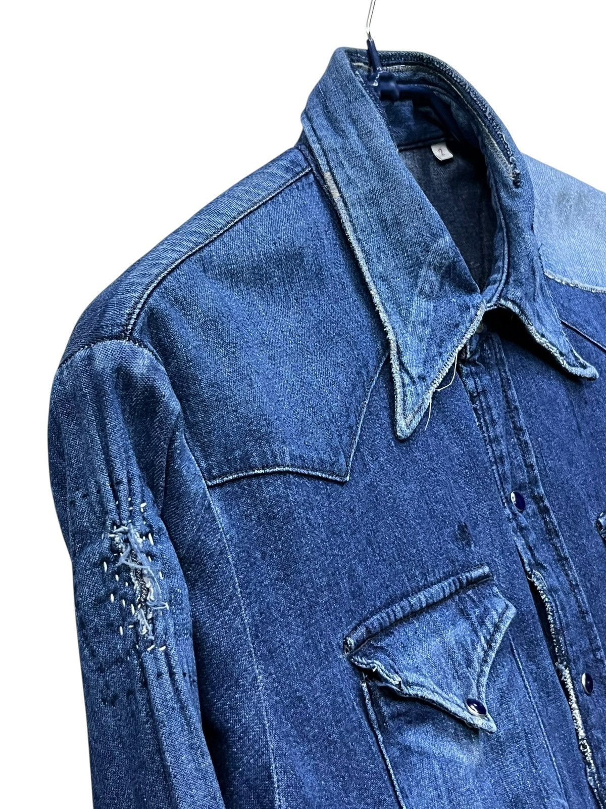 Blue Blue Japan Blue Blue Japan Boro Patchwork Denim Pearl Snap Shirt Size US S / EU 44-46 / 1 - 6 Thumbnail