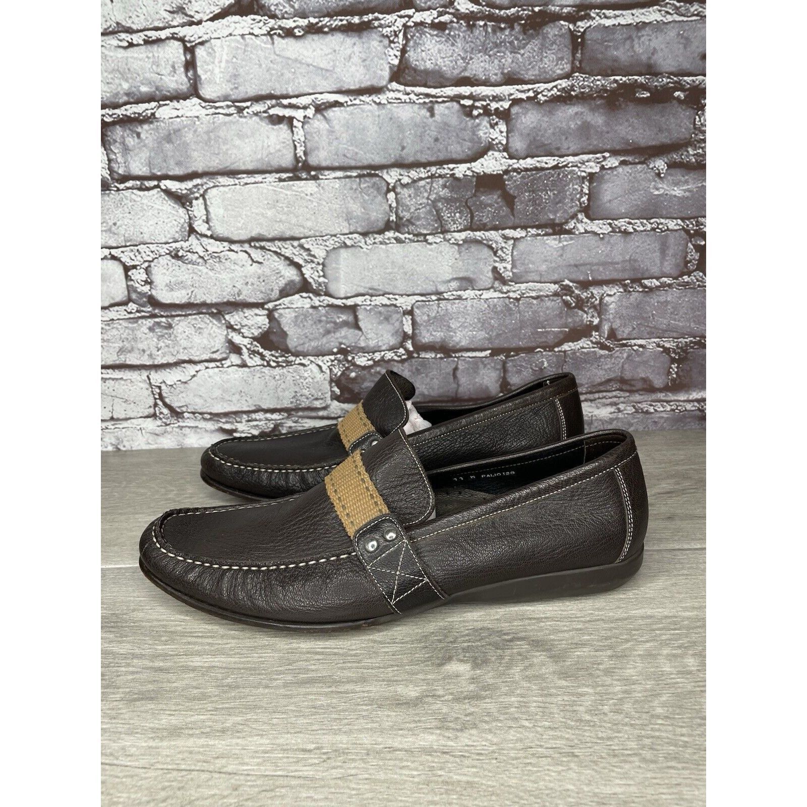 Donald Pliner Donald J. Pliner Brown Leather Slip On Casual Driving Shoes Size US 11 / EU 44 - 18 Thumbnail