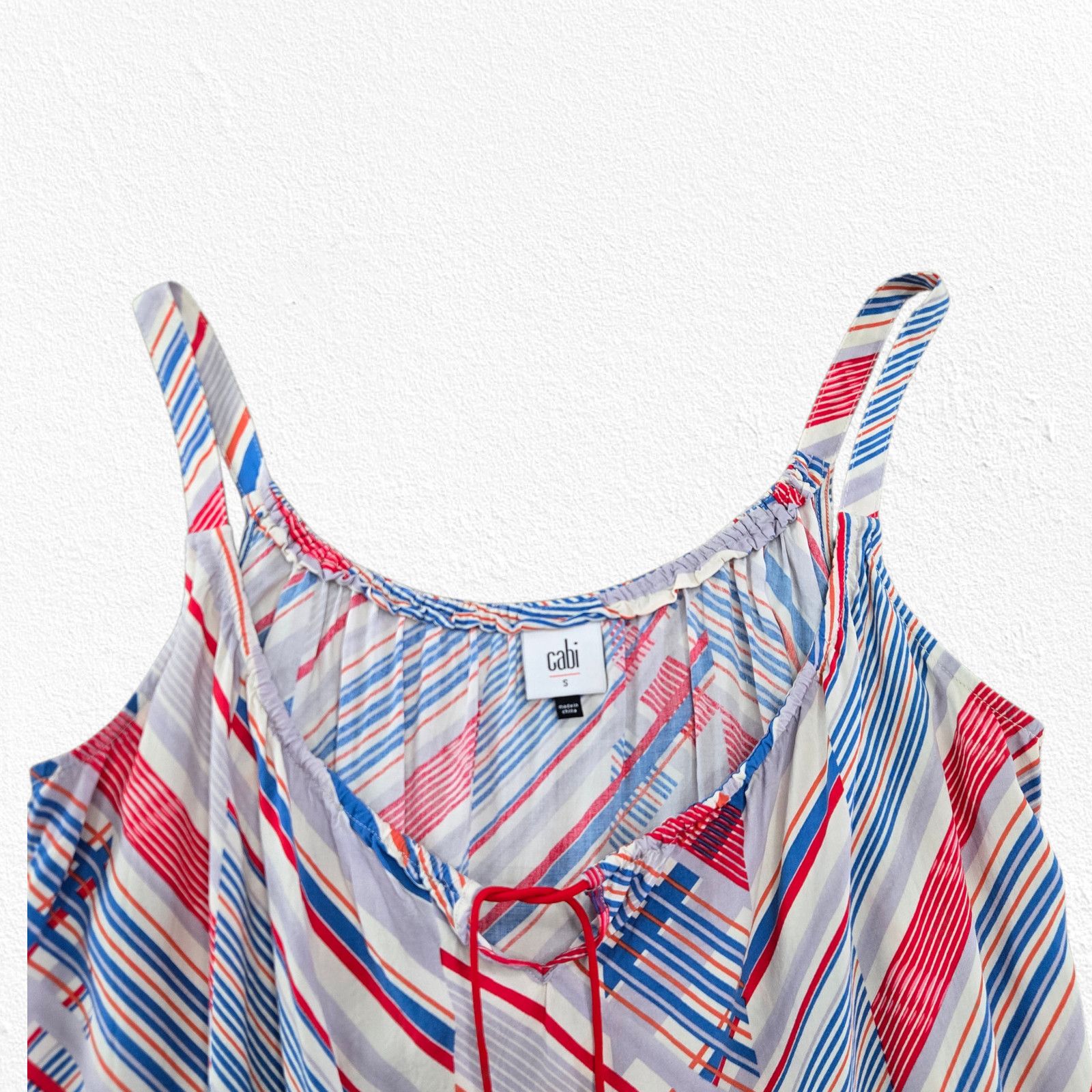 Other CAbi Striped Rayon Tassel Tie Tank Top Size Small Size S / US 4 / IT 40 - 2 Thumbnail