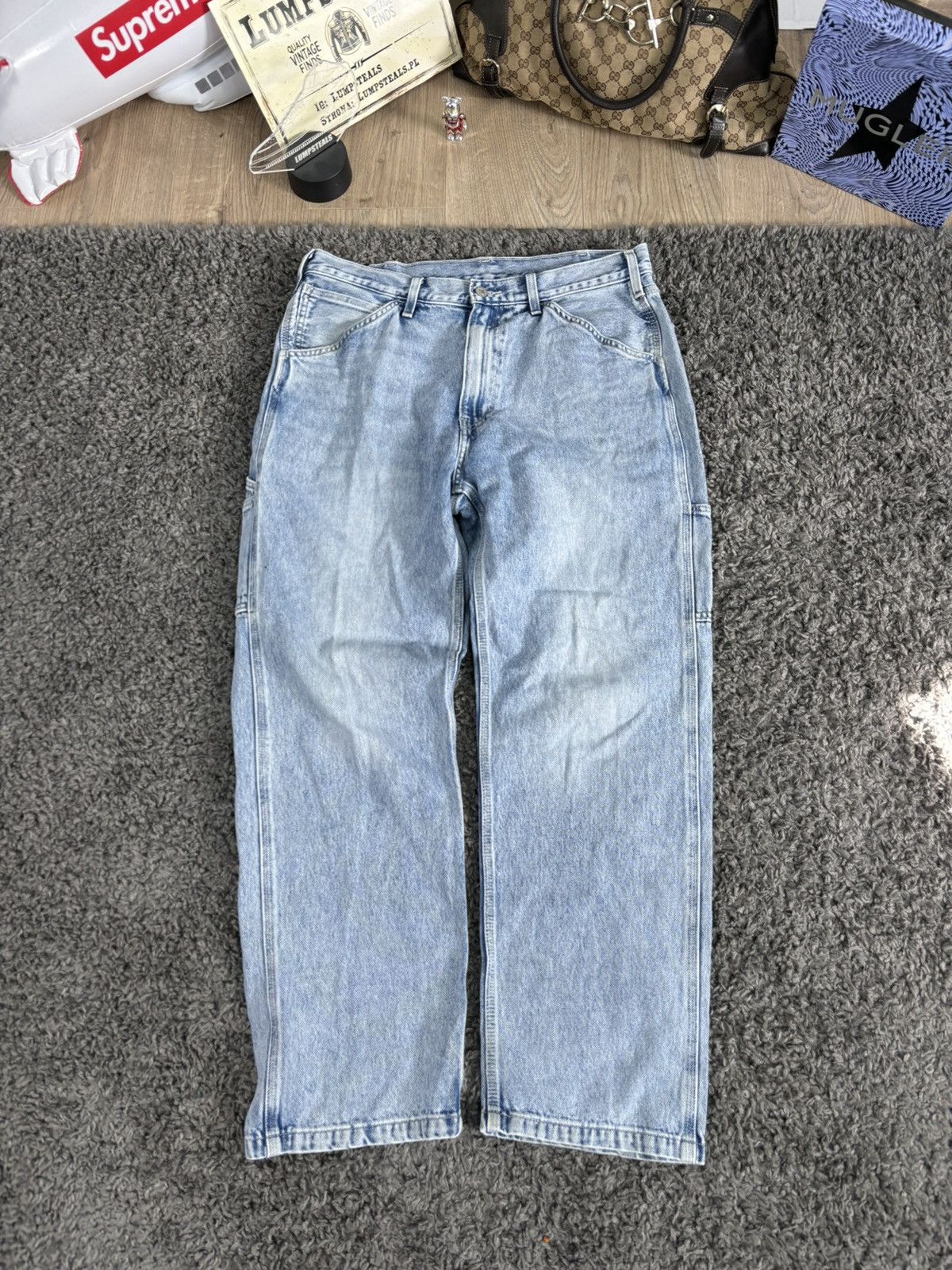 Japanese Brand × Levi's Vintage Denim Pants Faded Wide Leg Carpenter Levis Japanese Size US 34 / EU 50 - 6 Thumbnail