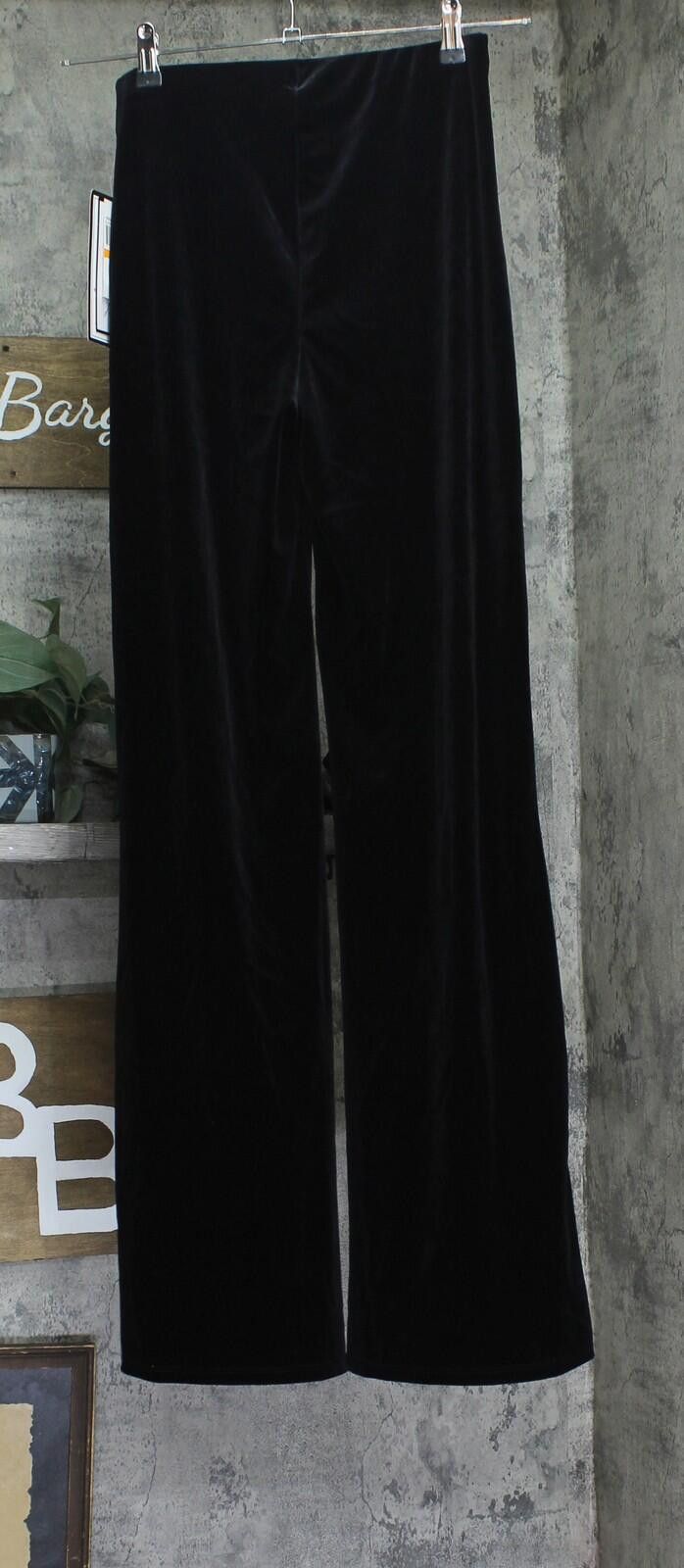 Other Nwt Alex & Sophia Front Slit Wide Leg Velvet Pants Black S Size 28" / US 6 / IT 42 - 2 Thumbnail