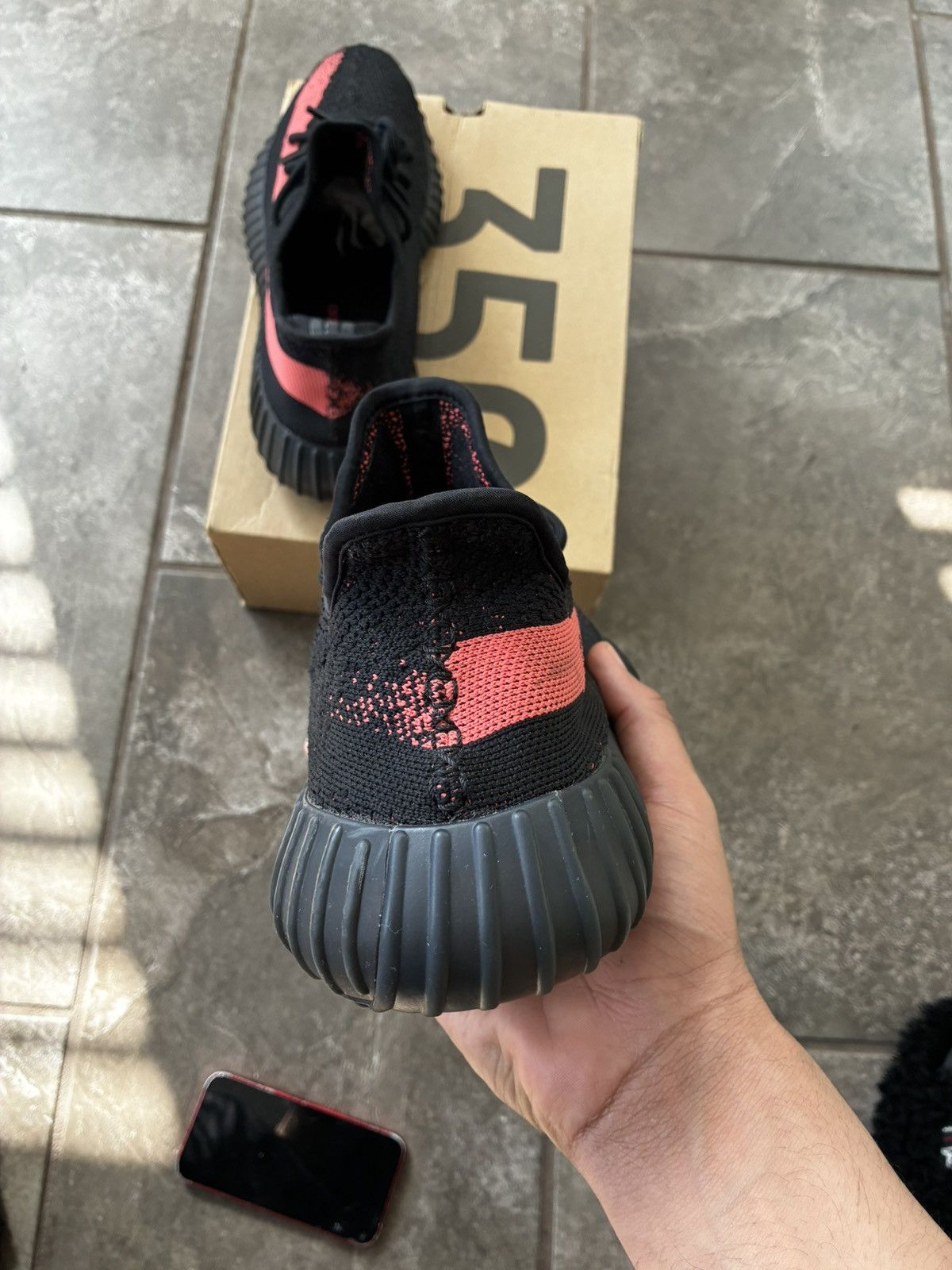 Adidas Adidas YEEZY 350 V2 Red Stripe Size US 11 / EU 44 - 4 Thumbnail