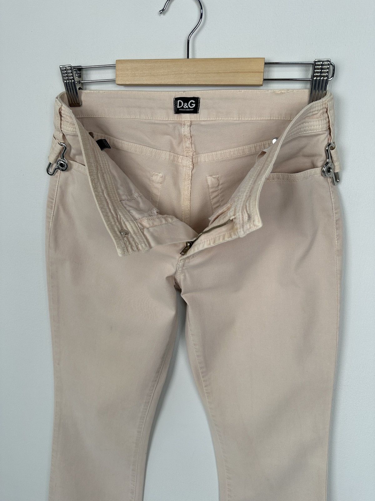 Dolce & Gabbana DOLCE & GABBANA Jeans Light Pink Flared Belted Pants size 26 Size 26" / US 2 / IT 38 - 11 Thumbnail