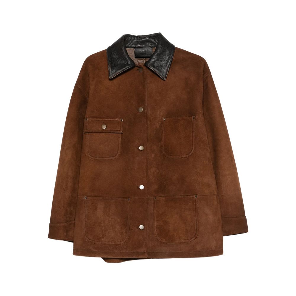 Prada Prada BROWN Jackets - Leather Jackets Size S / US 4 / IT 40 - 1 Thumbnail