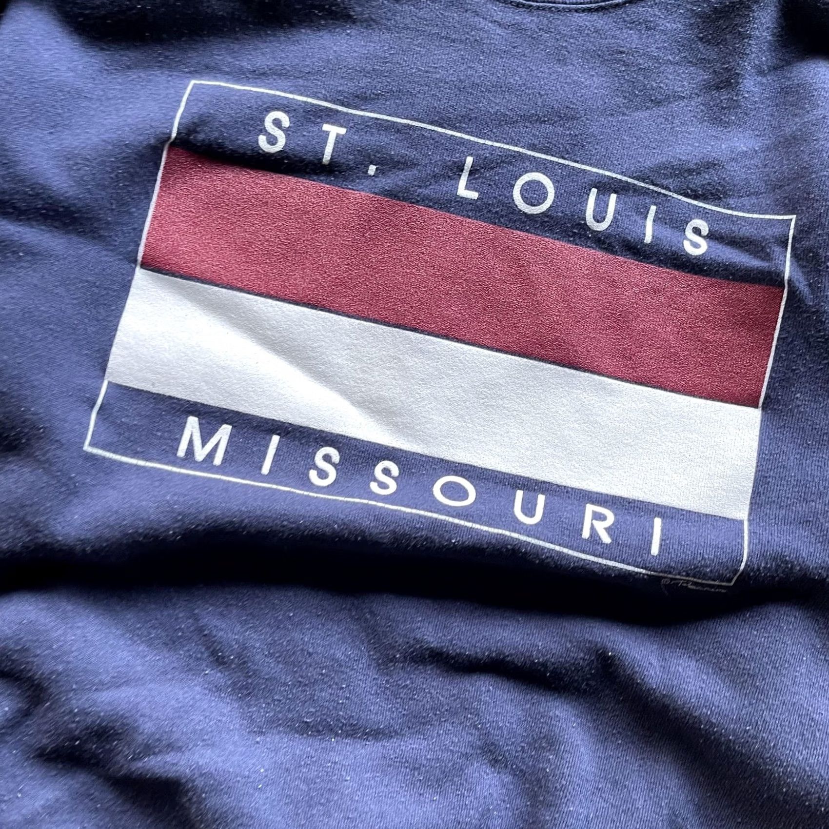 Delta VINTAGE St Louis Missouri Sweatshirt Mens Large Navy Delta Graphic Print Pullover Crewneck USA Made 90s Size US L / EU 52-54 / 3 - 2 Thumbnail