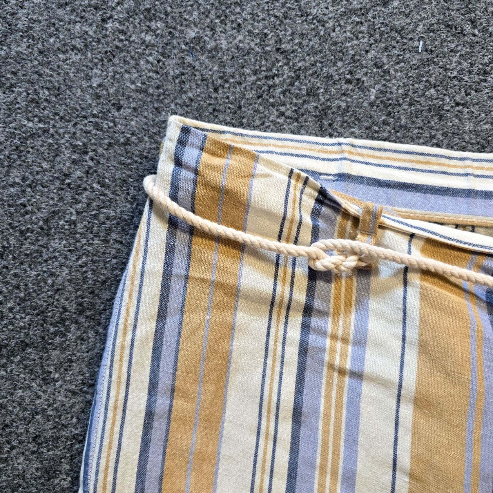 J. Jill J. Jill Pants Womens 1X Blue Tan Stripe Wide-Leg Linen Crop Belted Beachy Capsule Shirt Size 40" / US 18 - 3 Thumbnail