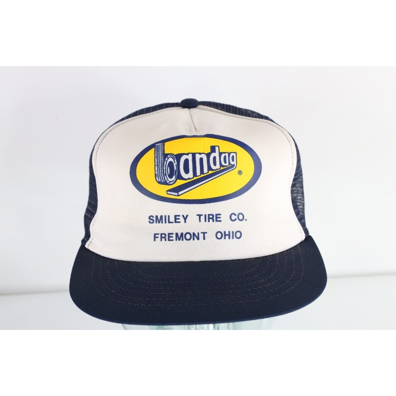 Vintage Deadstock Vintage 80s Bandag Smiley Tire Co Femont Ohio Hat Size ONE SIZE - 1 Thumbnail