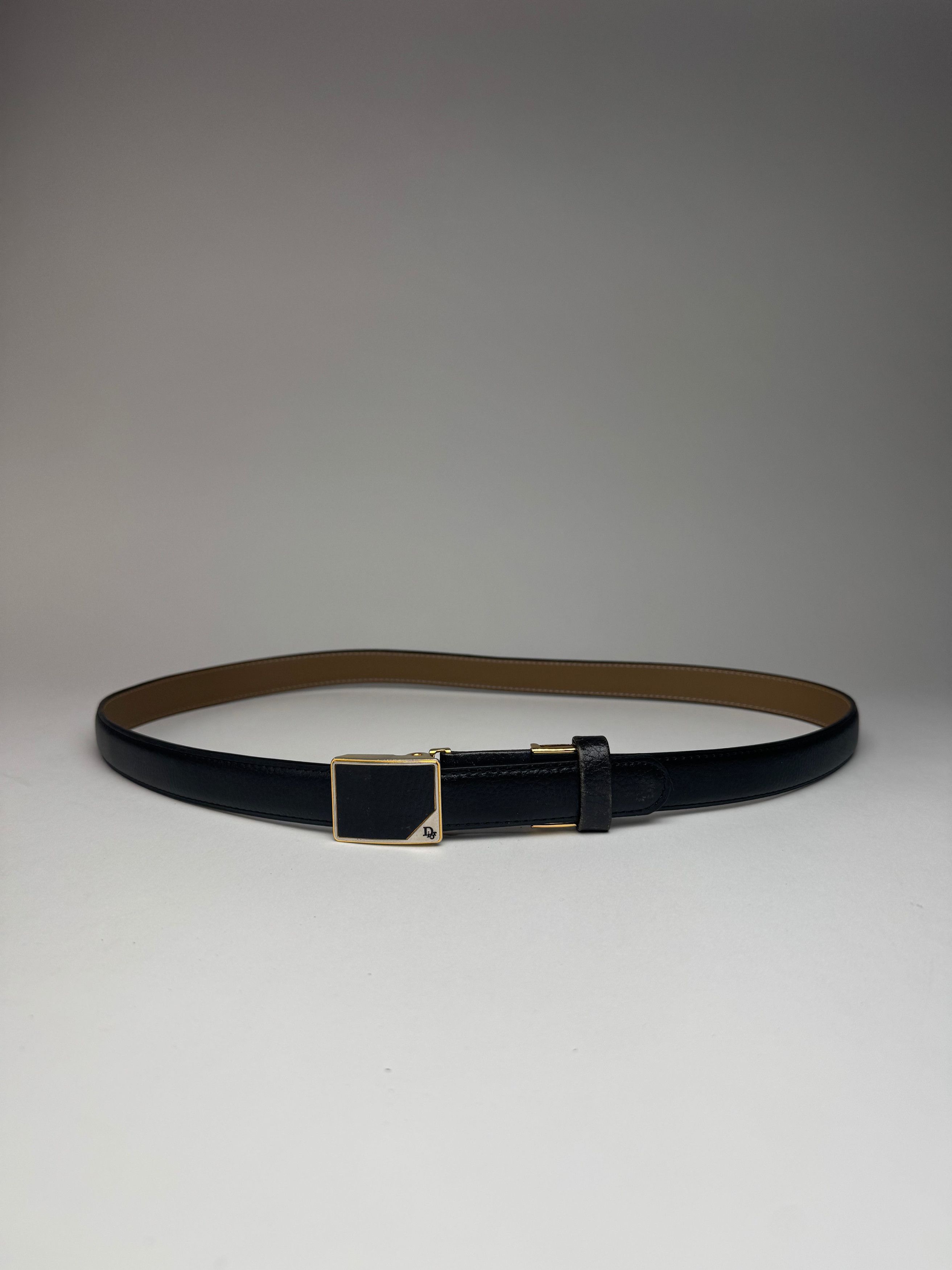 Dior Vintage Leather Belt black snake emblossed Size ONE SIZE - 1 Thumbnail