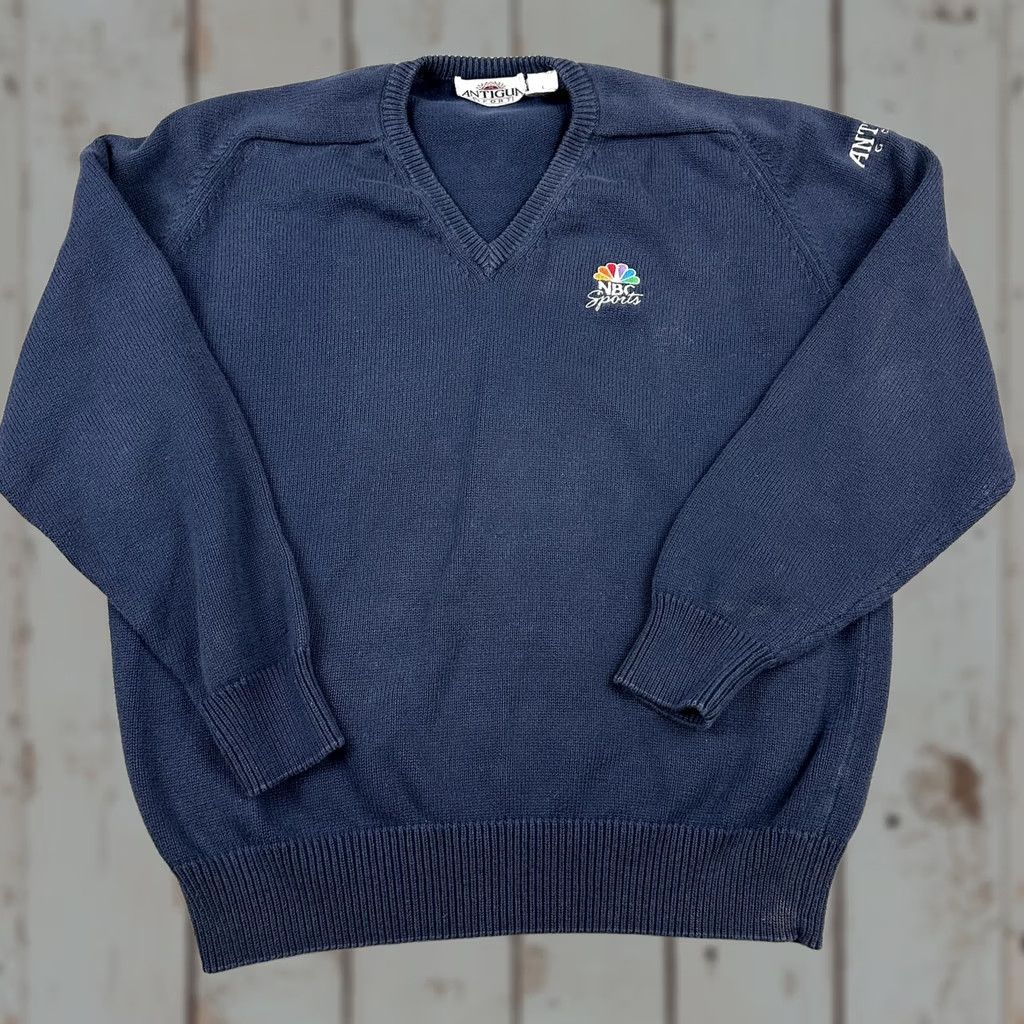 Vintage VINTAGE Antigua Sport Sweater Men L Blue V Neck Pullover NBC Sports Golf L Mens Pullover Knit Sweater Size US L / EU 52-54 / 3 - 1 Thumbnail