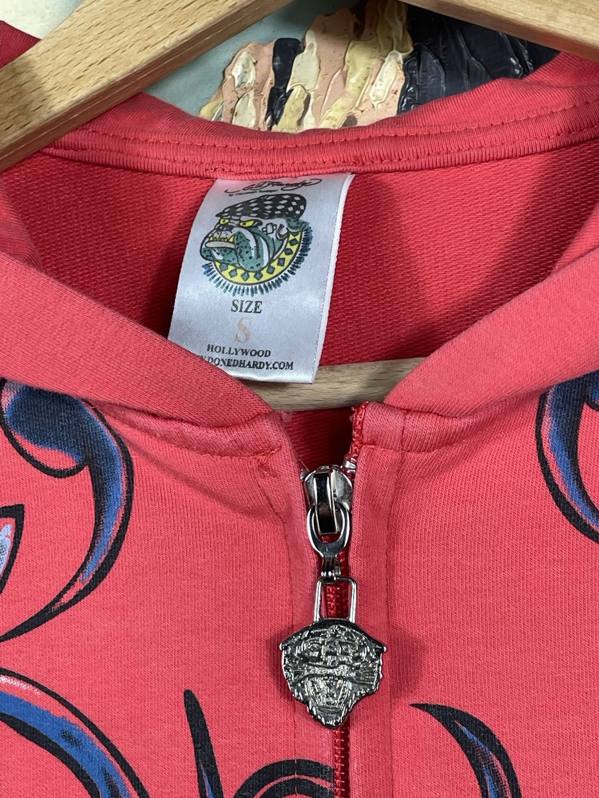 Christian Audigier × Ed Hardy × Vintage Ed Hardy Retro 00s Hoodie With Crystals Affliction Grunge Size US XXS / EU 40 - 6 Thumbnail