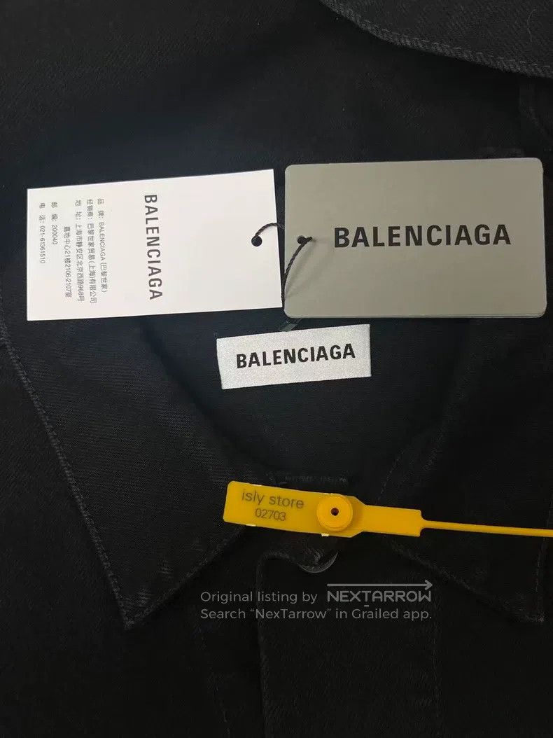 Balenciaga Balenciaga Logo Badge Long Sleeve Collar Denim Jacket Size XXS / US 00 / IT 34 - 6 Thumbnail