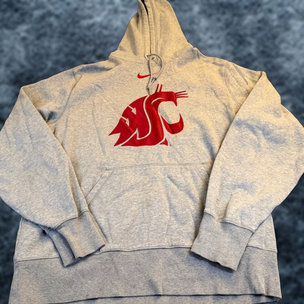 Nike Nike Washington State Cougars Pullover Hoodie Gray Red Logo Mens Large Size US L / EU 52-54 / 3 - 1 Thumbnail