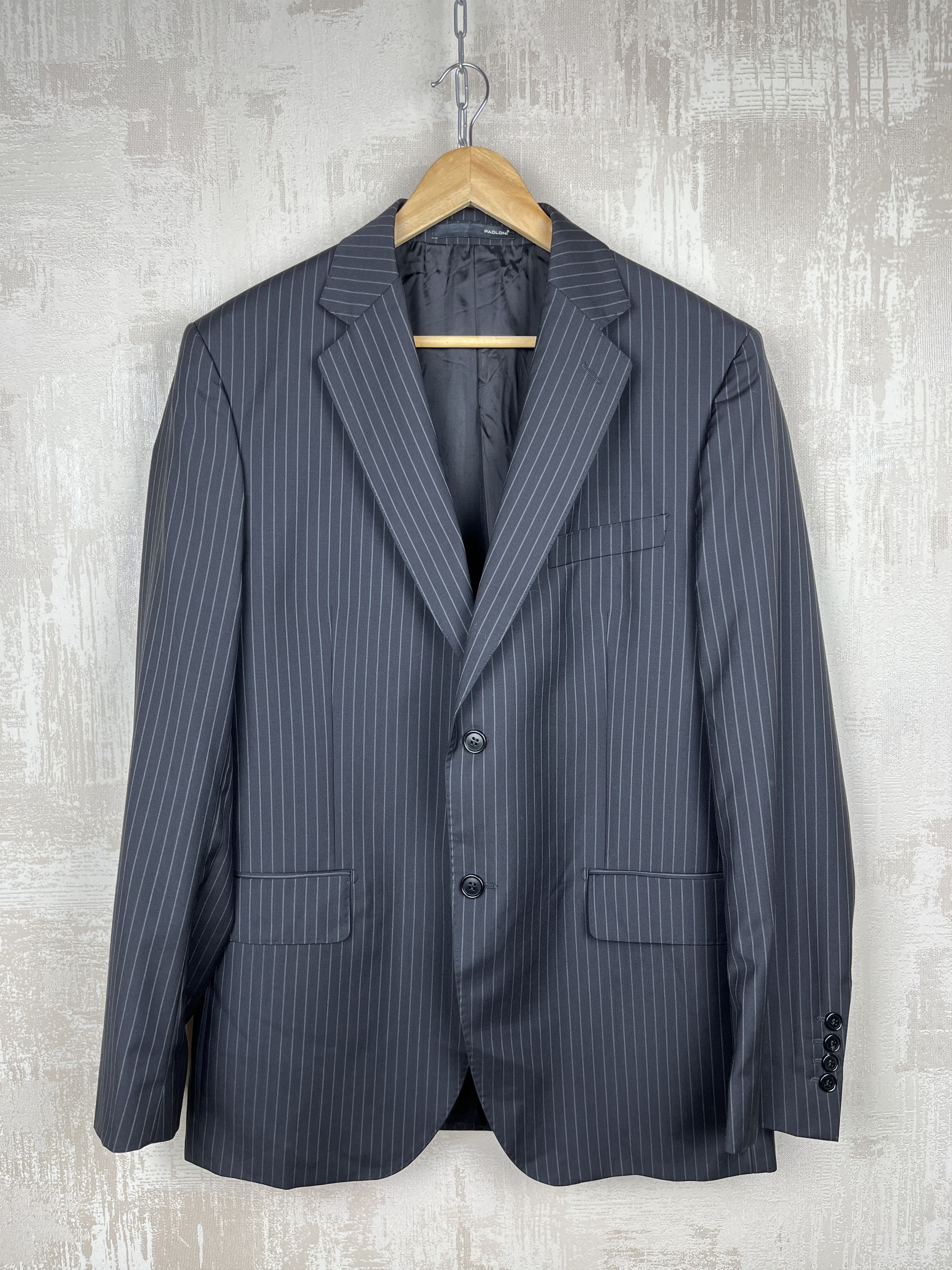 Paoloni Paoloni Extra-fine Virgin Wool Striped Blazer Size 54 Size US L / EU 52-54 / 3 - 2 Thumbnail