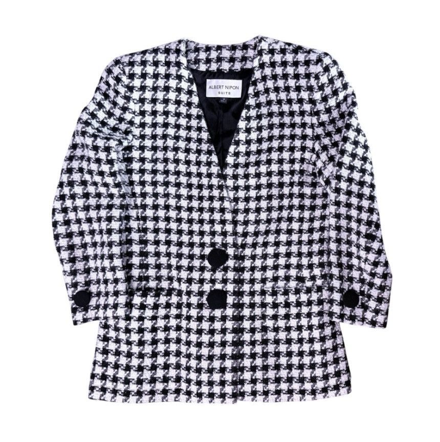 Albert Nipon VTG Albert Nipon Black & White Tweed Jacket Blazer Size 10 Size L / US 10 / IT 46 - 1 Thumbnail
