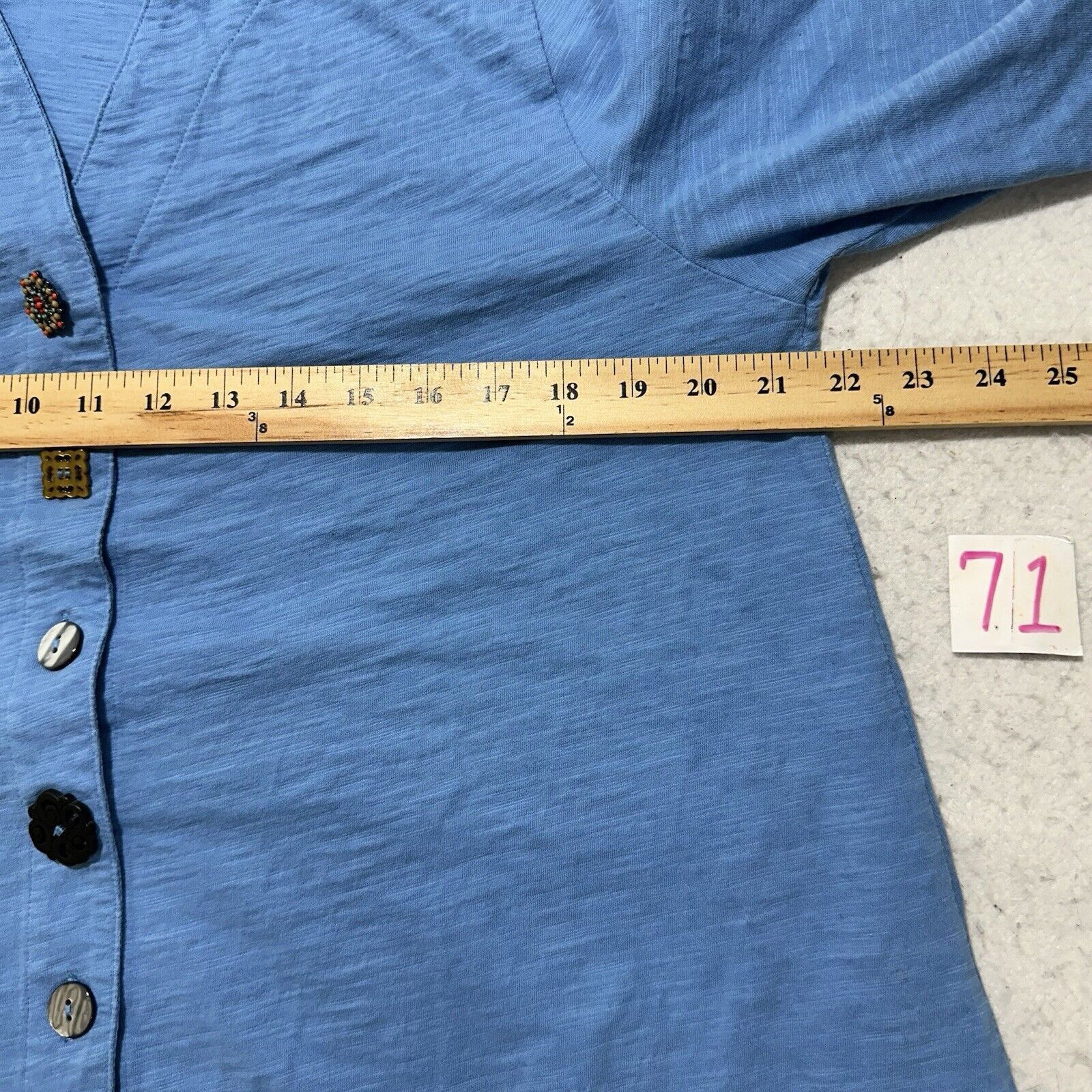 Other Soft Surroundings XL Blue Danielle Button Front Tunic Blouse Size XL / US 12-14 / IT 48-50 - 8 Thumbnail