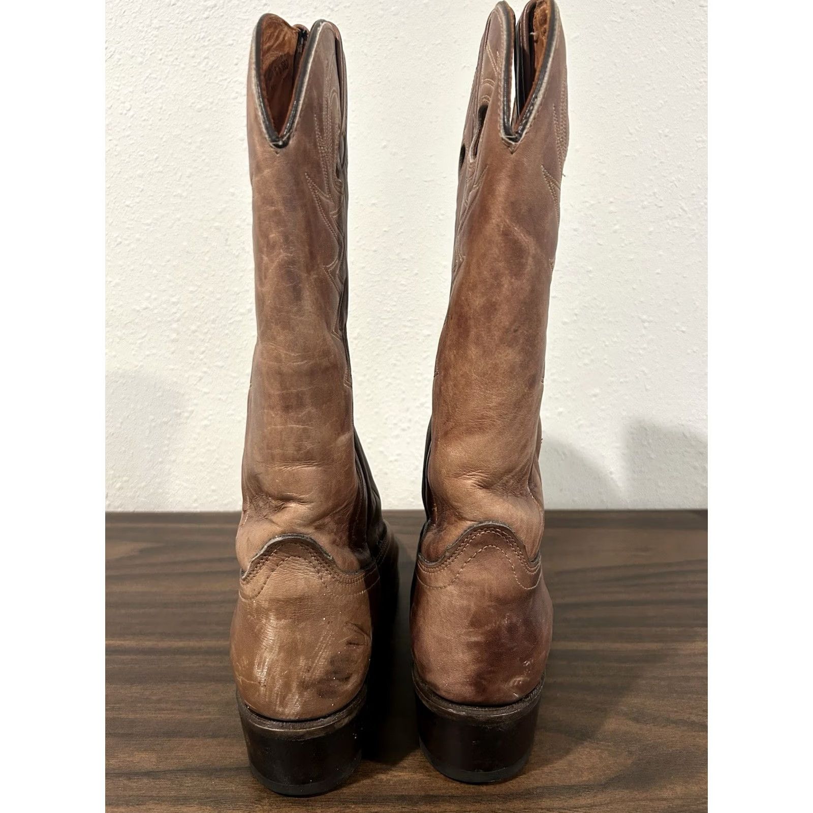 Vintage VINTAGE Acme Boots Western Boots Mens 9.5 Brown Leather Pointed Toe Pull On Cowboy USA 1983 Size US 10 / EU 43 - 5 Thumbnail