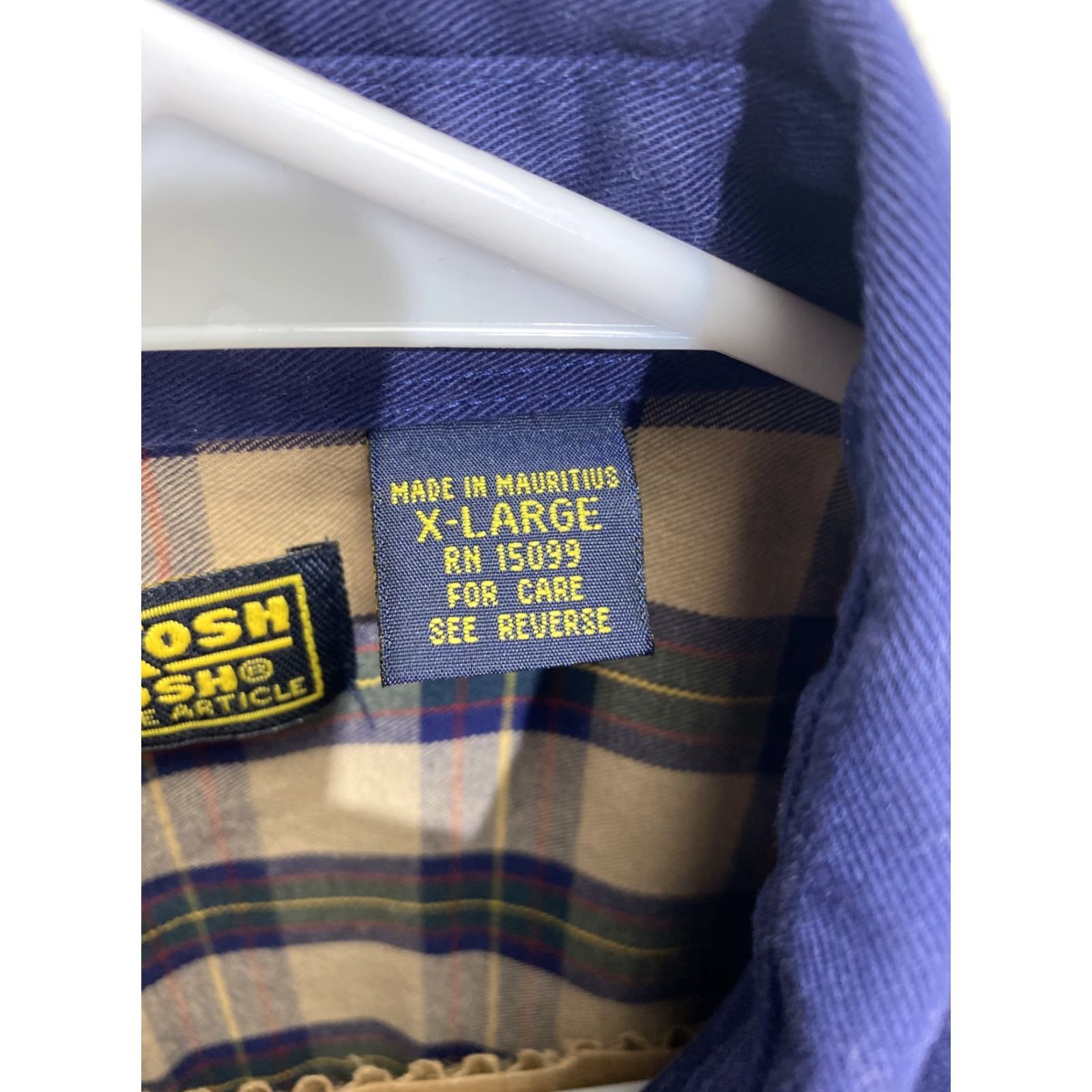 Vintage VINTAGE Oshkosh B'gosh Navy Blue Single Needle Tailoring Flannel Shirt Men's XL Work Size US XL / EU 56 / 4 - 3 Thumbnail