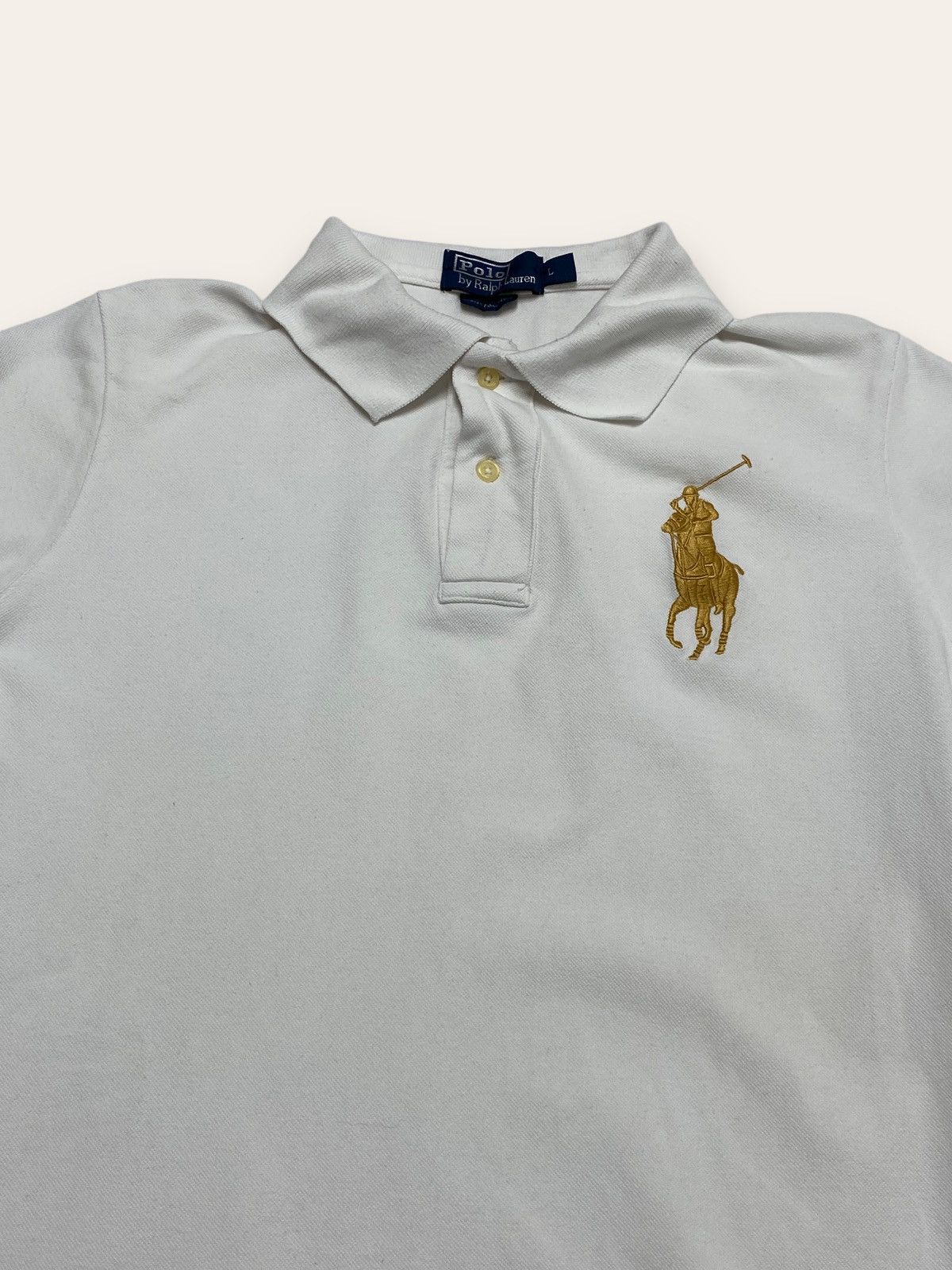 Polo Ralph Lauren × Vintage Vintage POLO RALPH LAUREN Chief Keef Golden Logo Polo Shirt Size US M / EU 48-50 / 2 - 3 Thumbnail