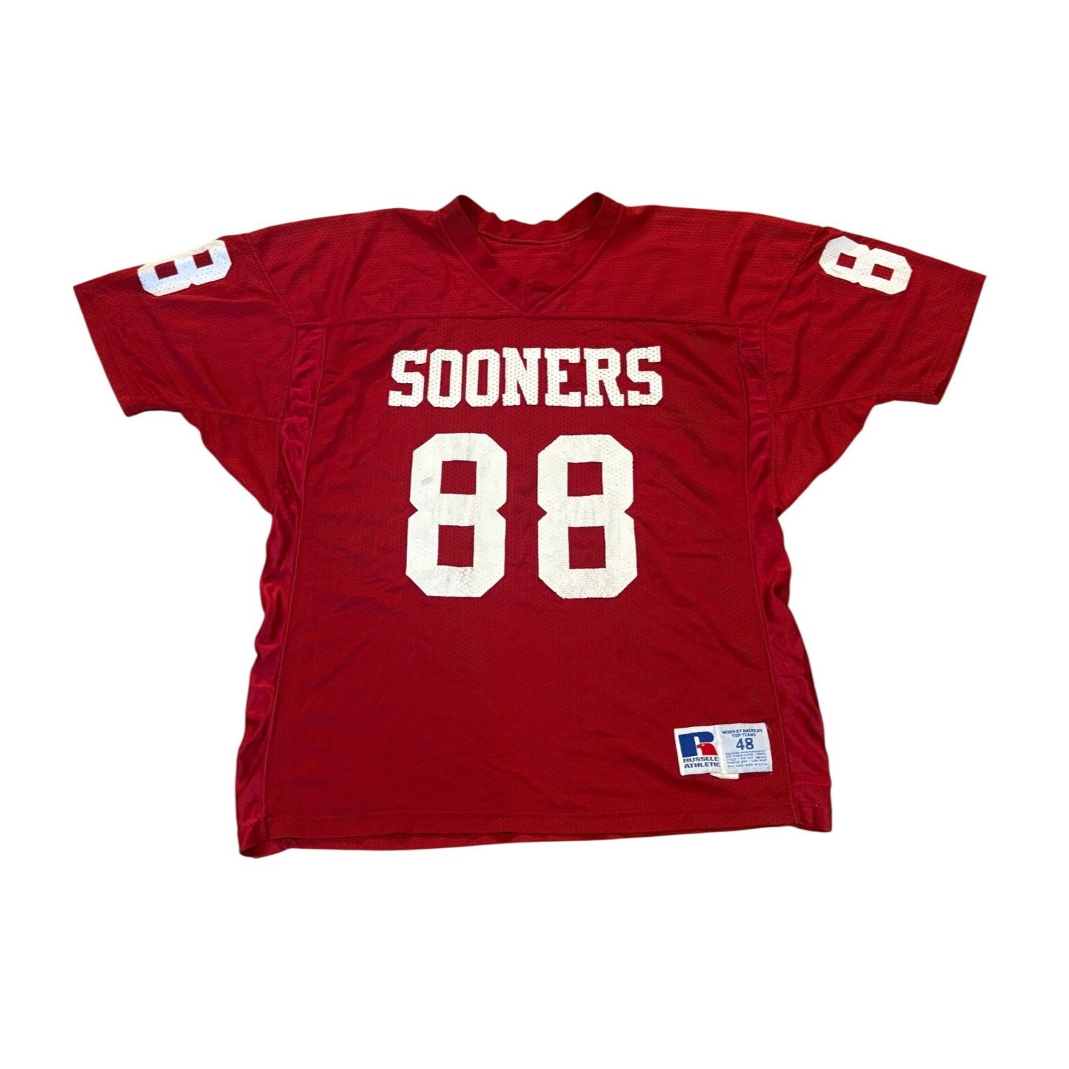 Russell Athletic Rare 90s Game Worn Oklahoma Sooners Tim Daughtry #88 Footbal Size US XL / EU 56 / 4 - 1 Thumbnail